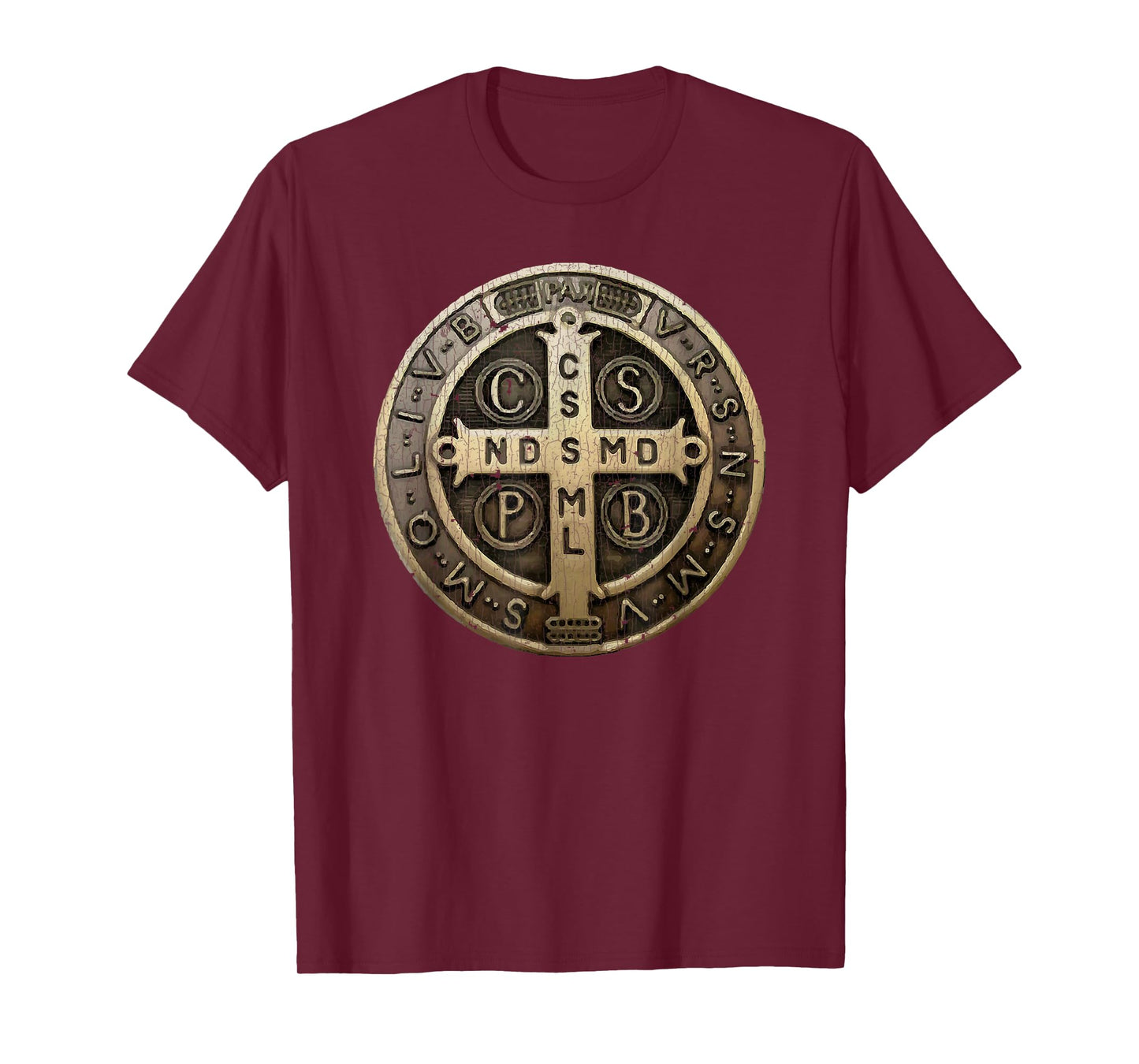 Vintage Retro St. Benedict Medal Saint Benedict Cross Cathol T-Shirt