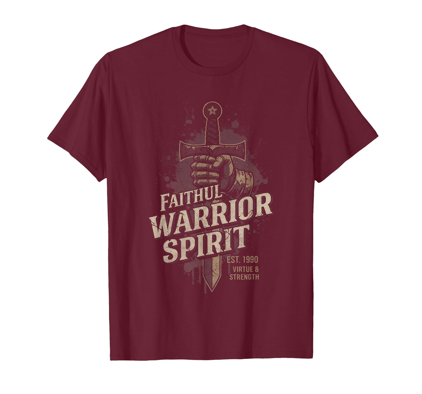 Faithful Warrior Spirit Medieval Knight Sword Patriotic T-Shirt