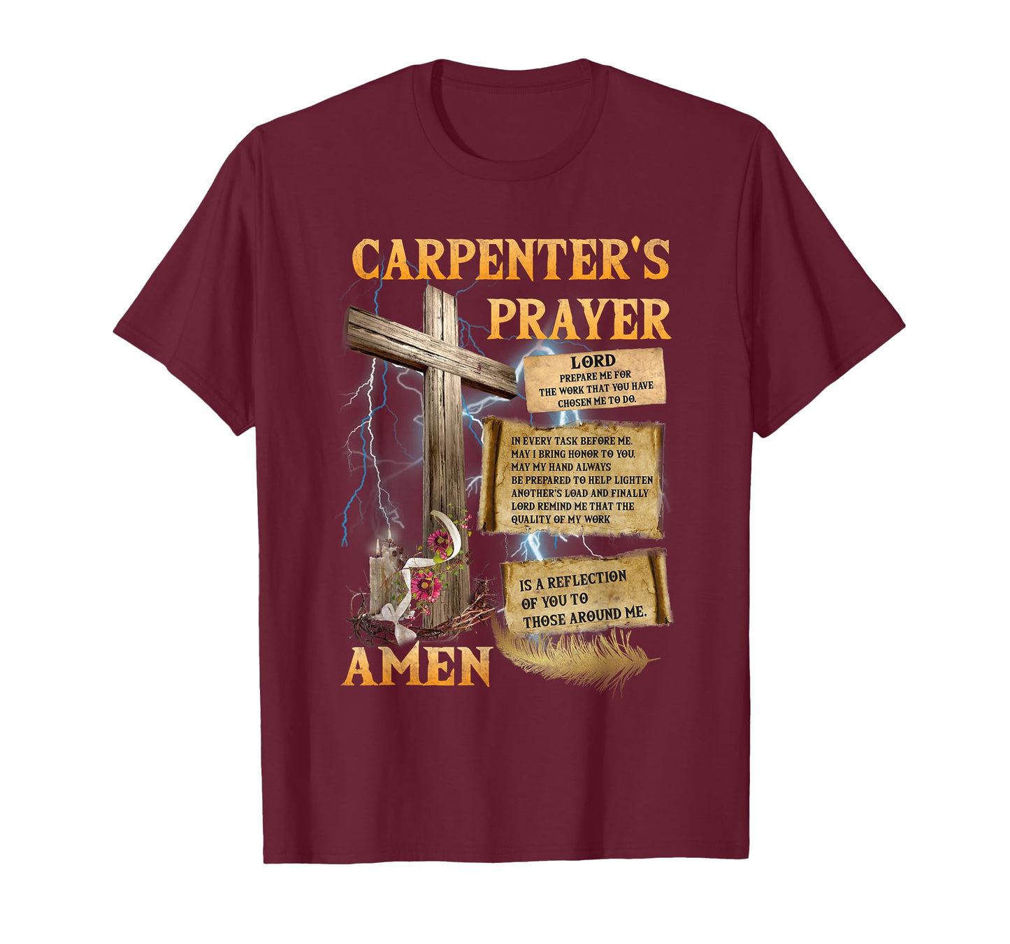The Carpenter's Prayer Christian Present Jesus Carpeting T-Shirt