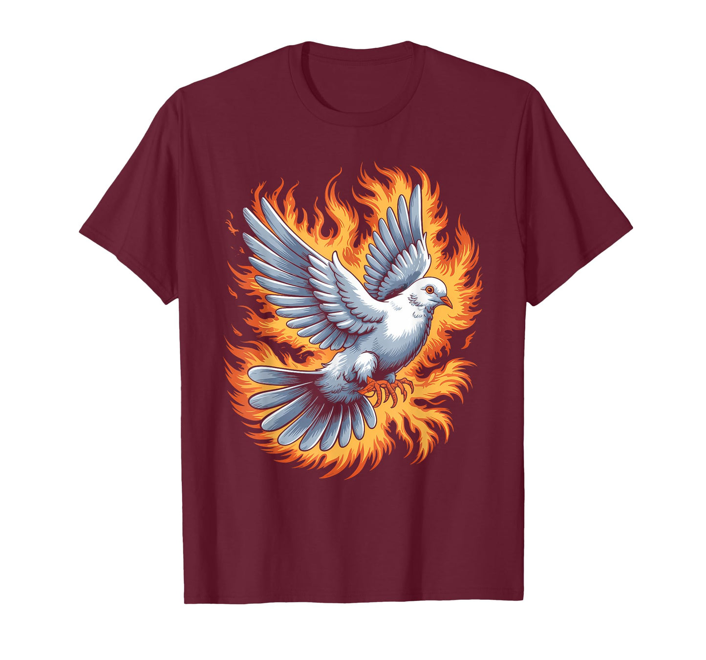 Fiery Dove Rising Spiritual Art T-Shirt