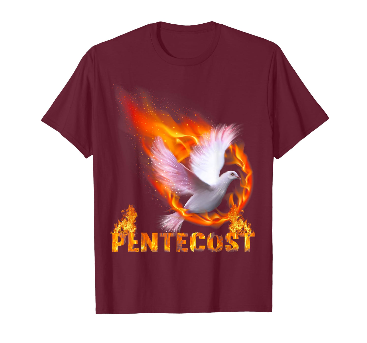 Pentecost Doves Fire Flame Holy Spirit Catholic T-Shirt