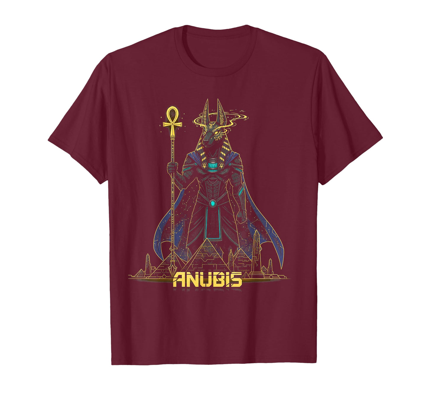 Anubis God King Pharaoh of Egypt Graphic Design Illustration T-Shirt