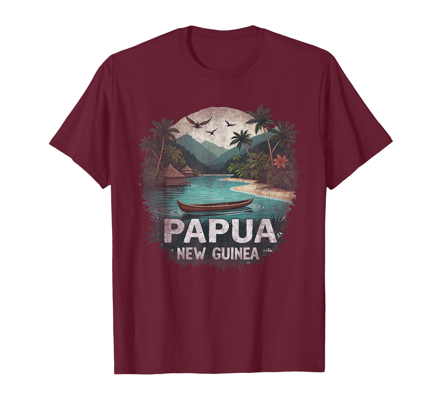 Retro Papua New Guinea Landscape Vintage Souvenir T-Shirt