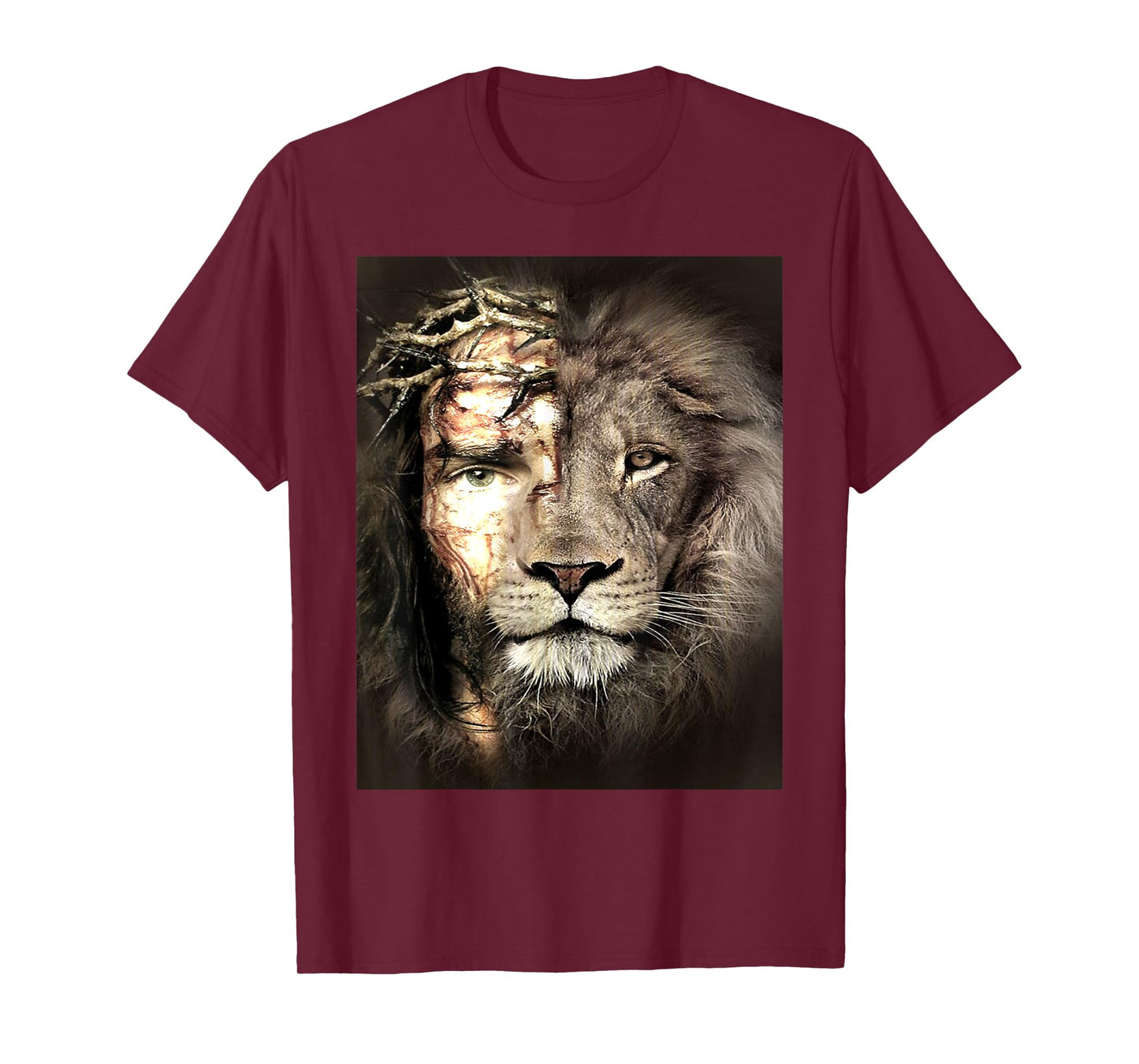 Judah - Jesus And Lion In A Face - A Half Face Jesus God T-Shirt