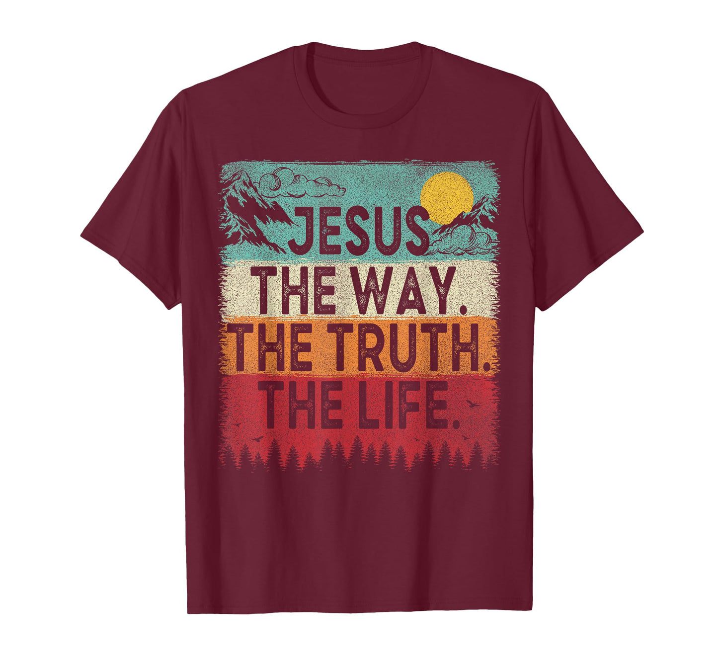 Jesus The Way The Truth The Life Christian Retro Vintage T-Shirt