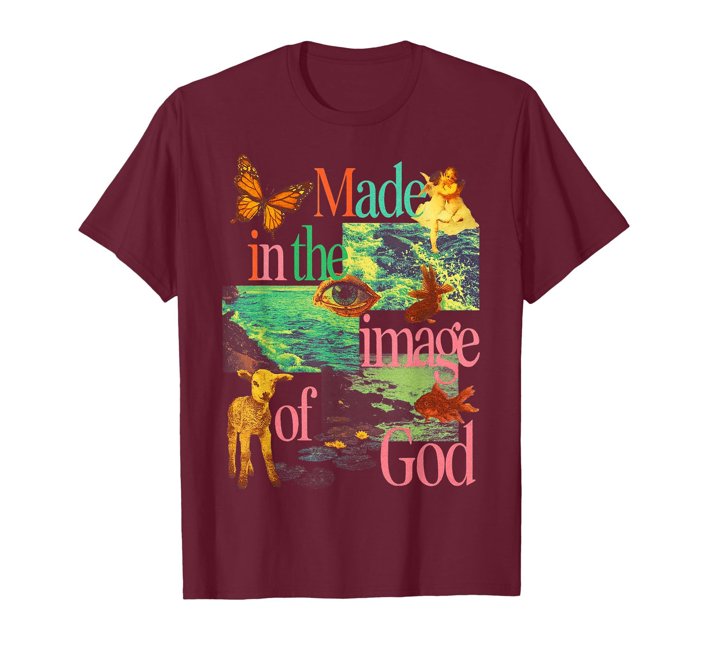 Made in The Image of God Faith Jesus Christian Womens Mens T-Shirt