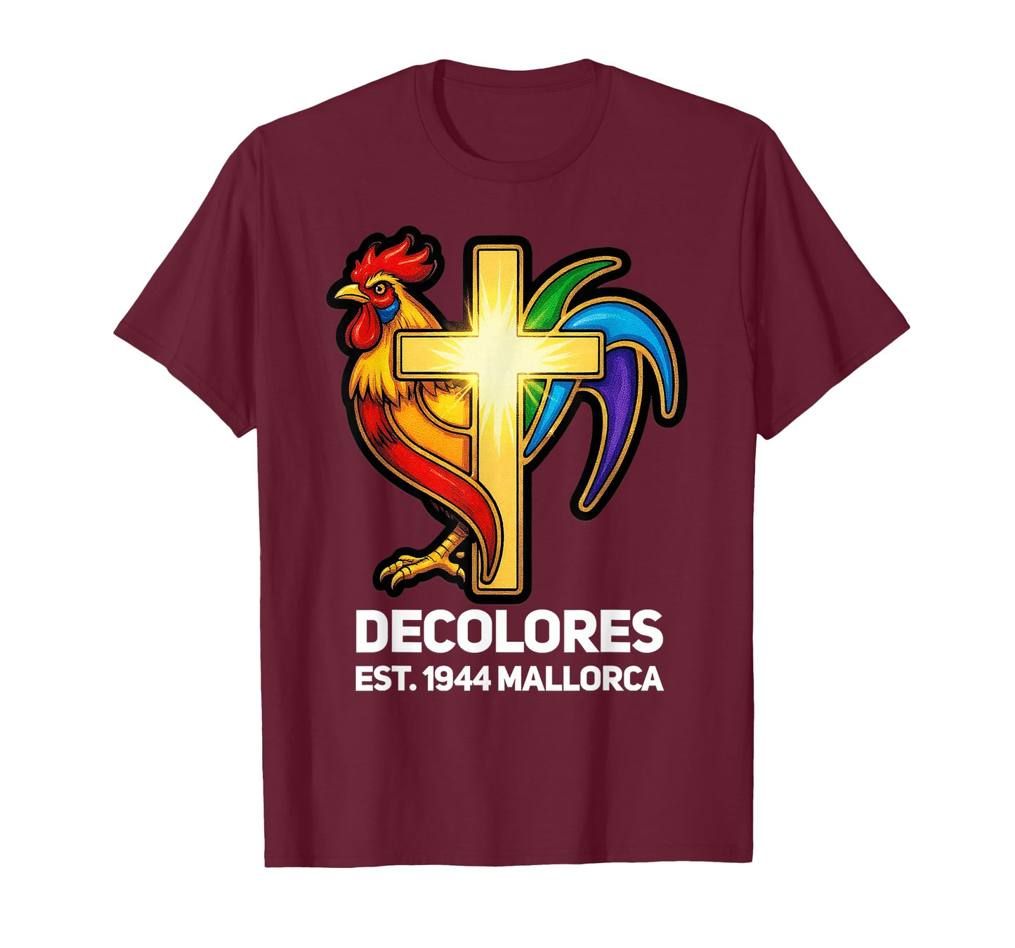DeColores Cursillo Rainbow Rooster Catholic T-Shirt