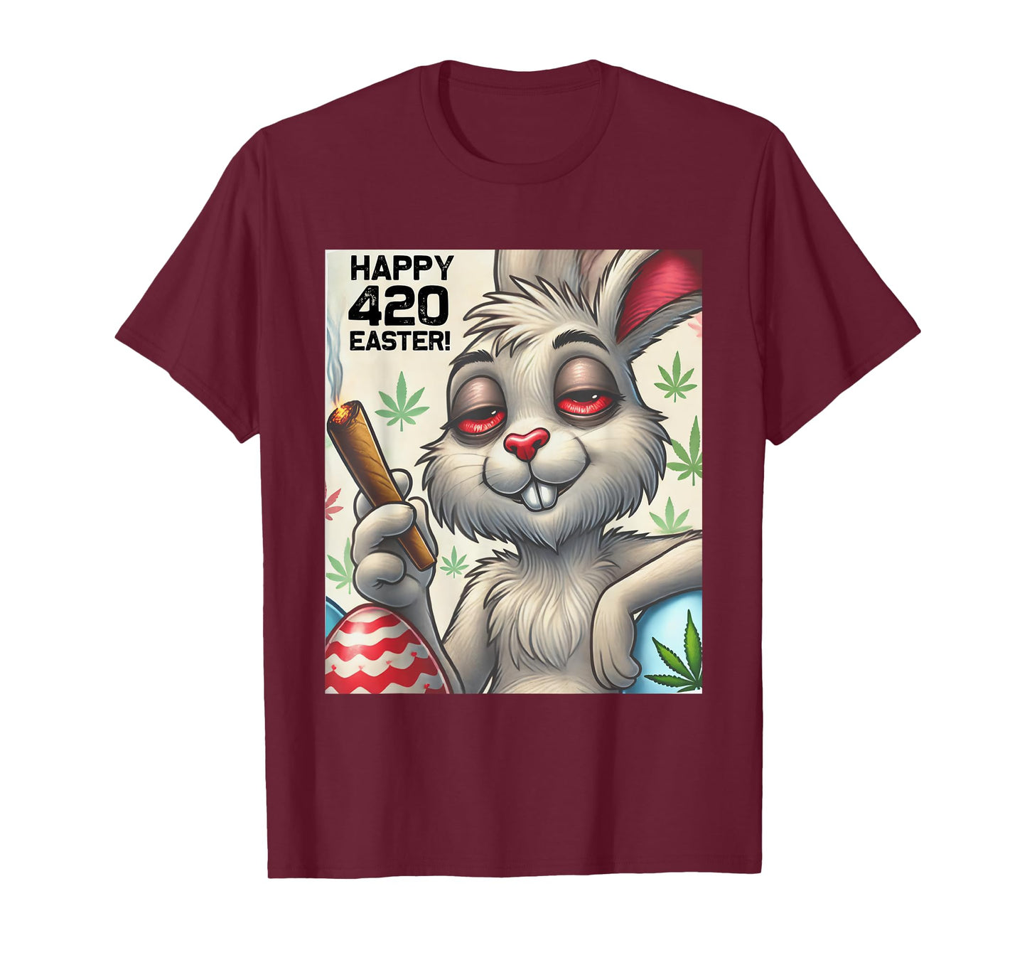 420 Easter Bunny Funny Weed Smoking Rabbit Cannabis 4/20 T-Shirt
