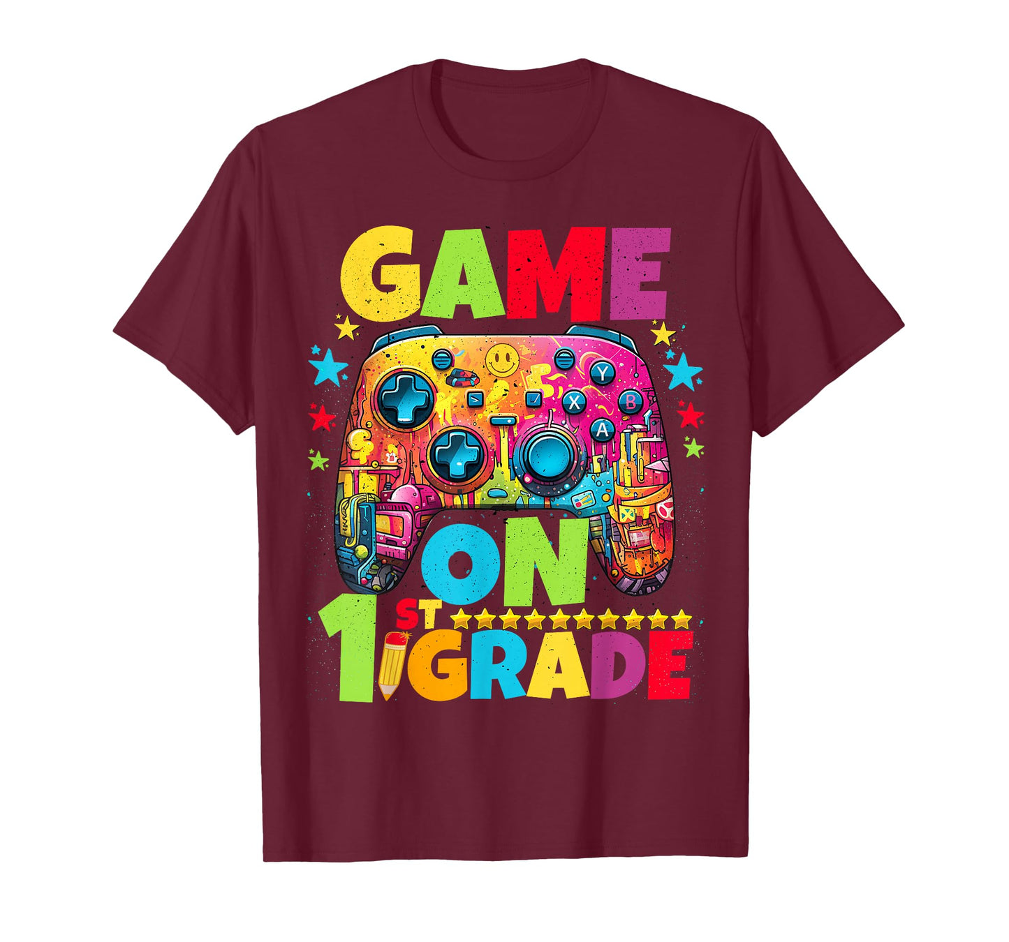 Game On 1st Grade Gamer Boys Kids Back To School First Day T-Shirt