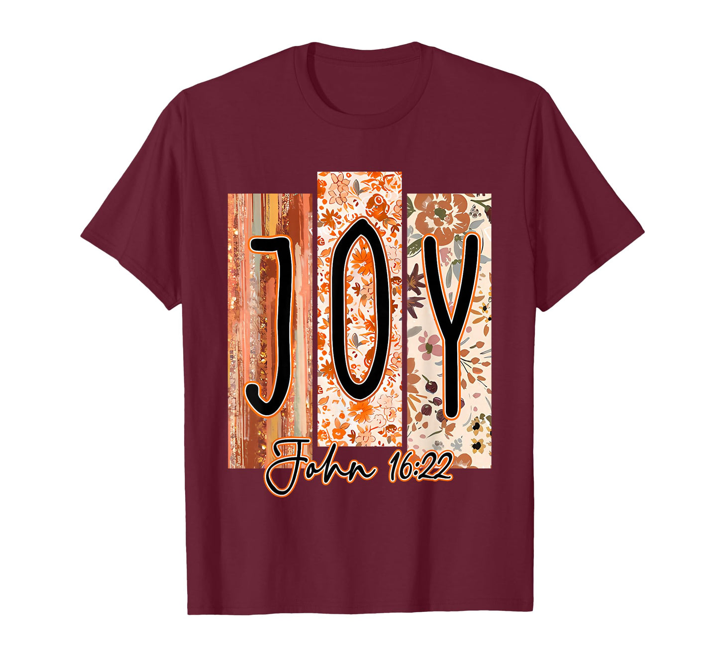 Joy Bible Verse Preppy Fall Christian Faith Pumpkin Spice T-Shirt