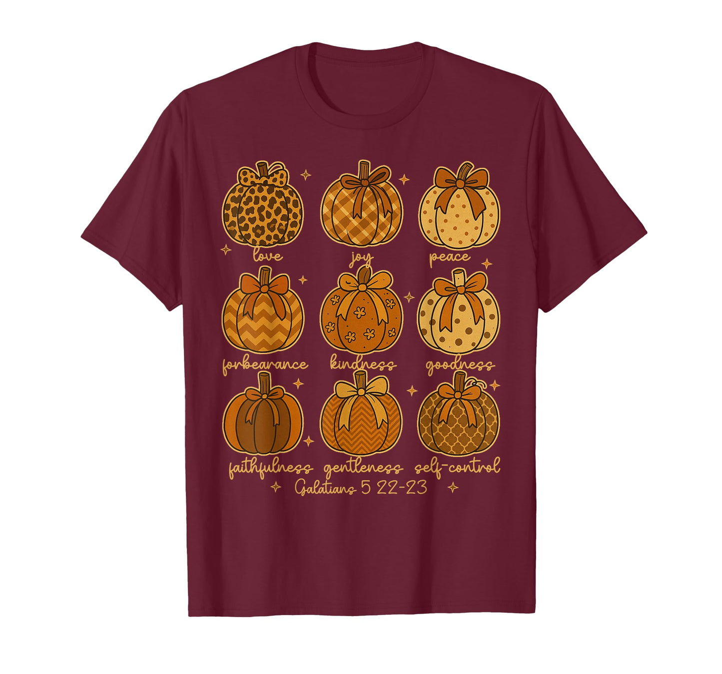 Fruits Of The Spirit Galatians 5:22 - 23 Christian Pumpkin T-Shirt