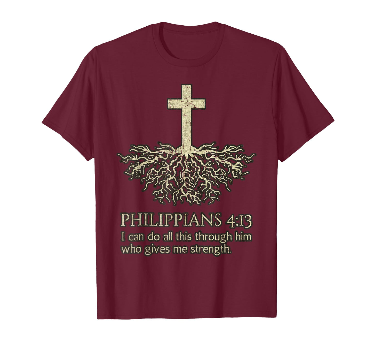 Philippians 4 13 Bible Verse With Jesus Cross T-Shirt