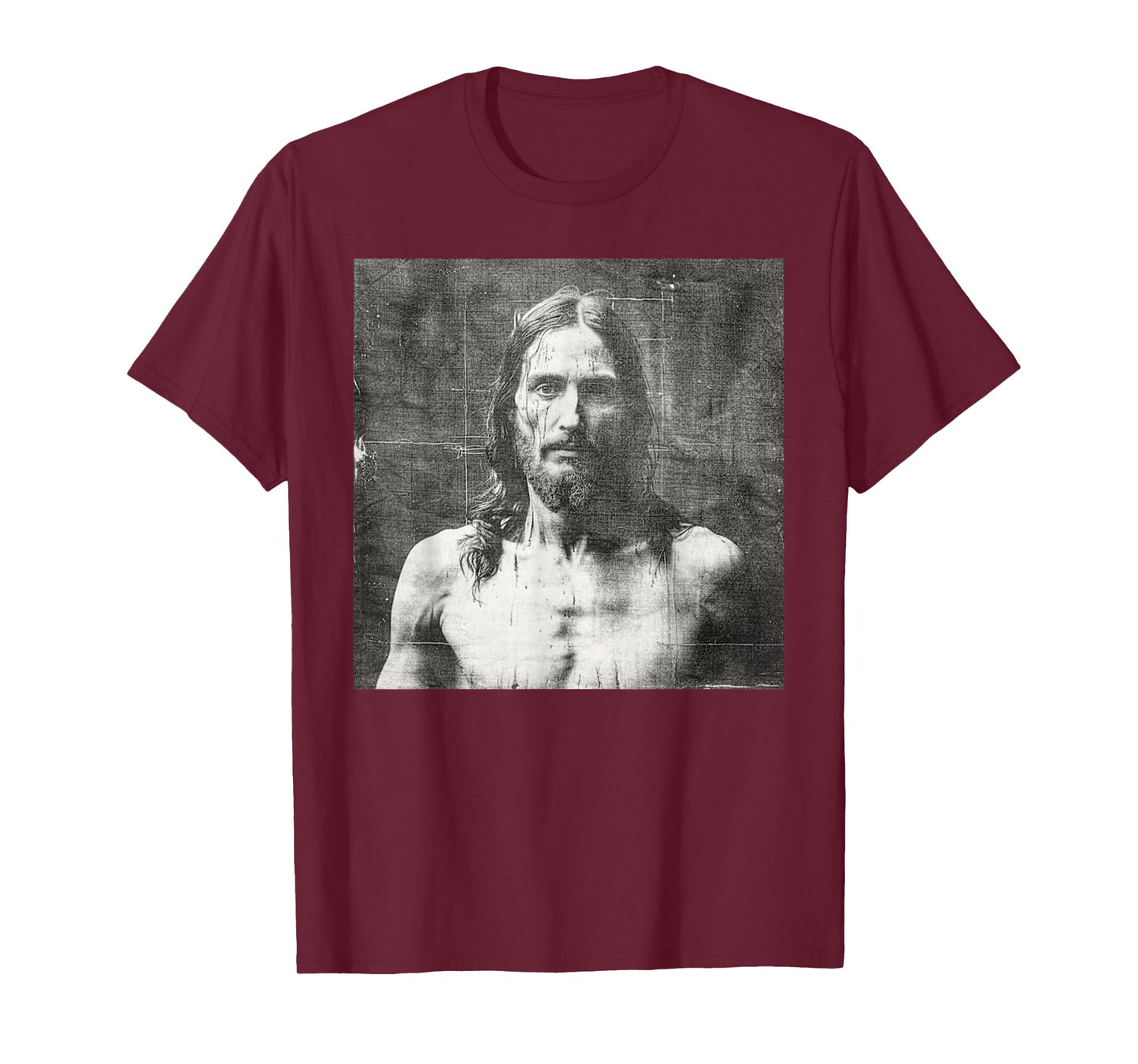 Vintage Jesus Christ Face Jesus Shroud Of Turin Distressed T-Shirt