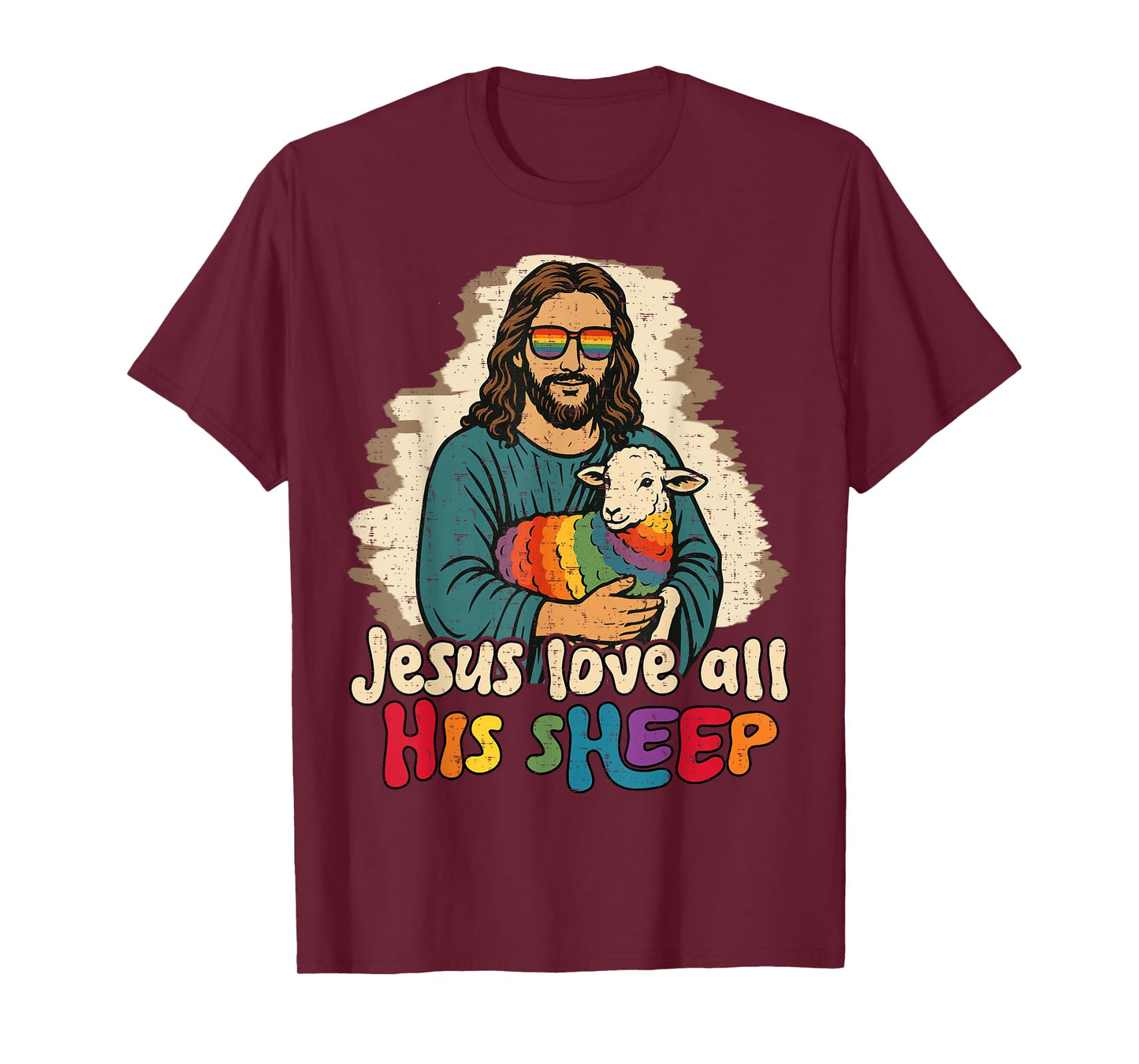 Jesus Loves All His Sheep Gay LGBTQ Proud Ally Christians T-Shirt