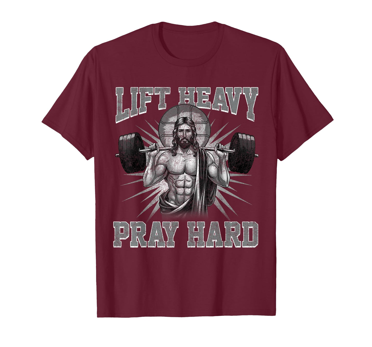 Lift Heavy Pray Hard Jesus Tees. Unisex-Adults Black Small Lift Heavy Pray Hard Gym Jesus Christian For Christ T-Shirt
