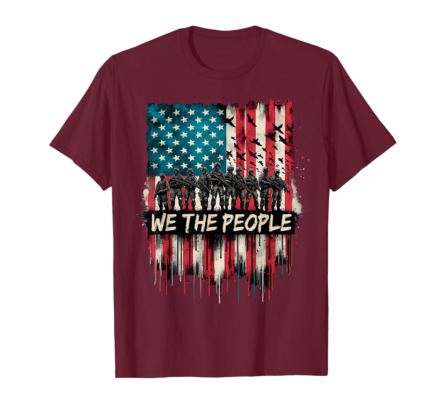 Vintage American Flag Patriotic We The People USA Women Men T-Shirt