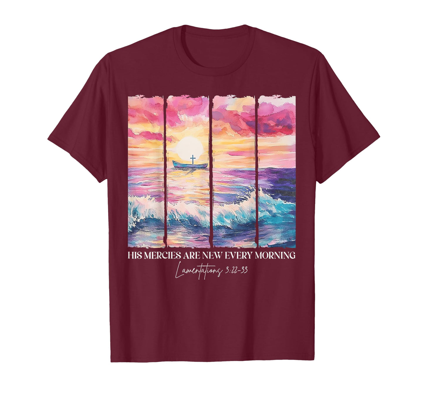 His Mercies Are New Every Morning, Watercolor Brushstrokes T-Shirt