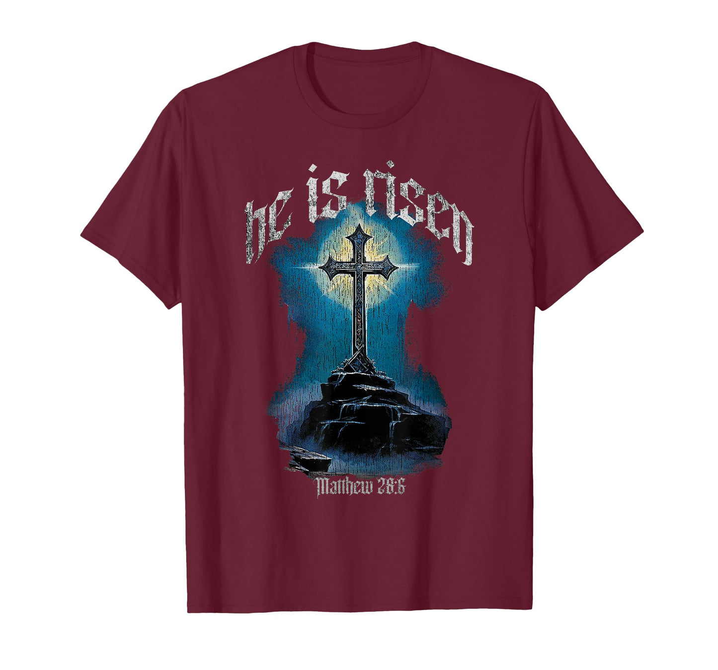 He Is Risen Cross Jesus Easter Christian Religious Men ns T-Shirt