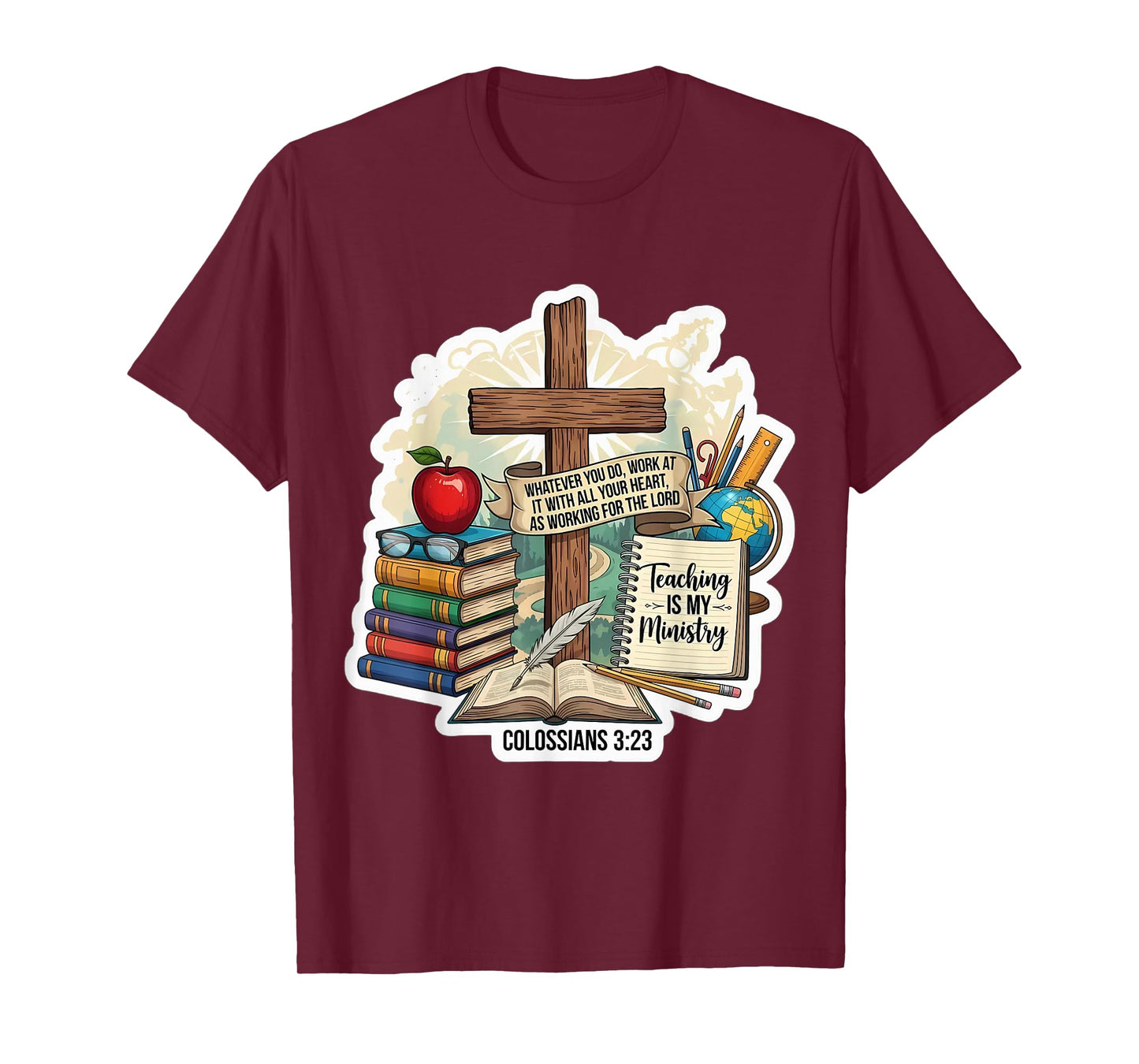 Christian Teacher Teaching is My Ministry Bible Verse Quote T-Shirt