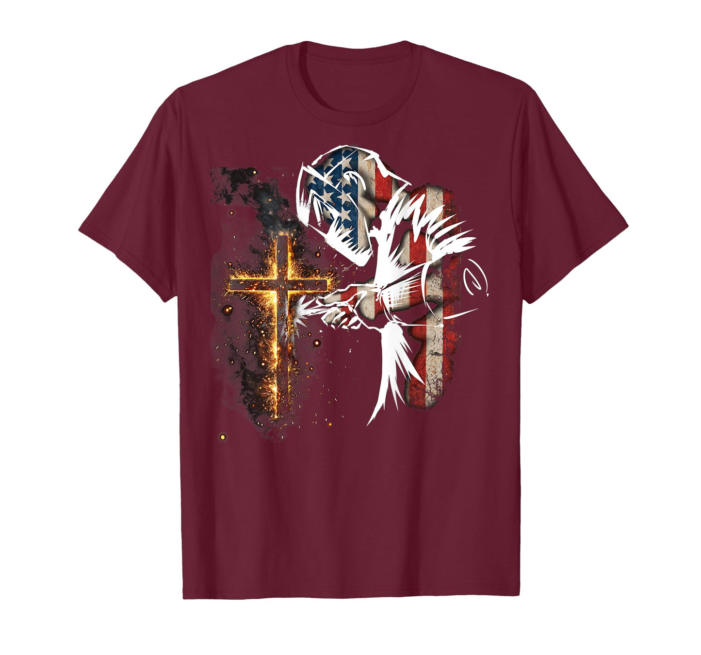 Welder American Flag Mig Tig Welding Faith Cross Christian T-Shirt