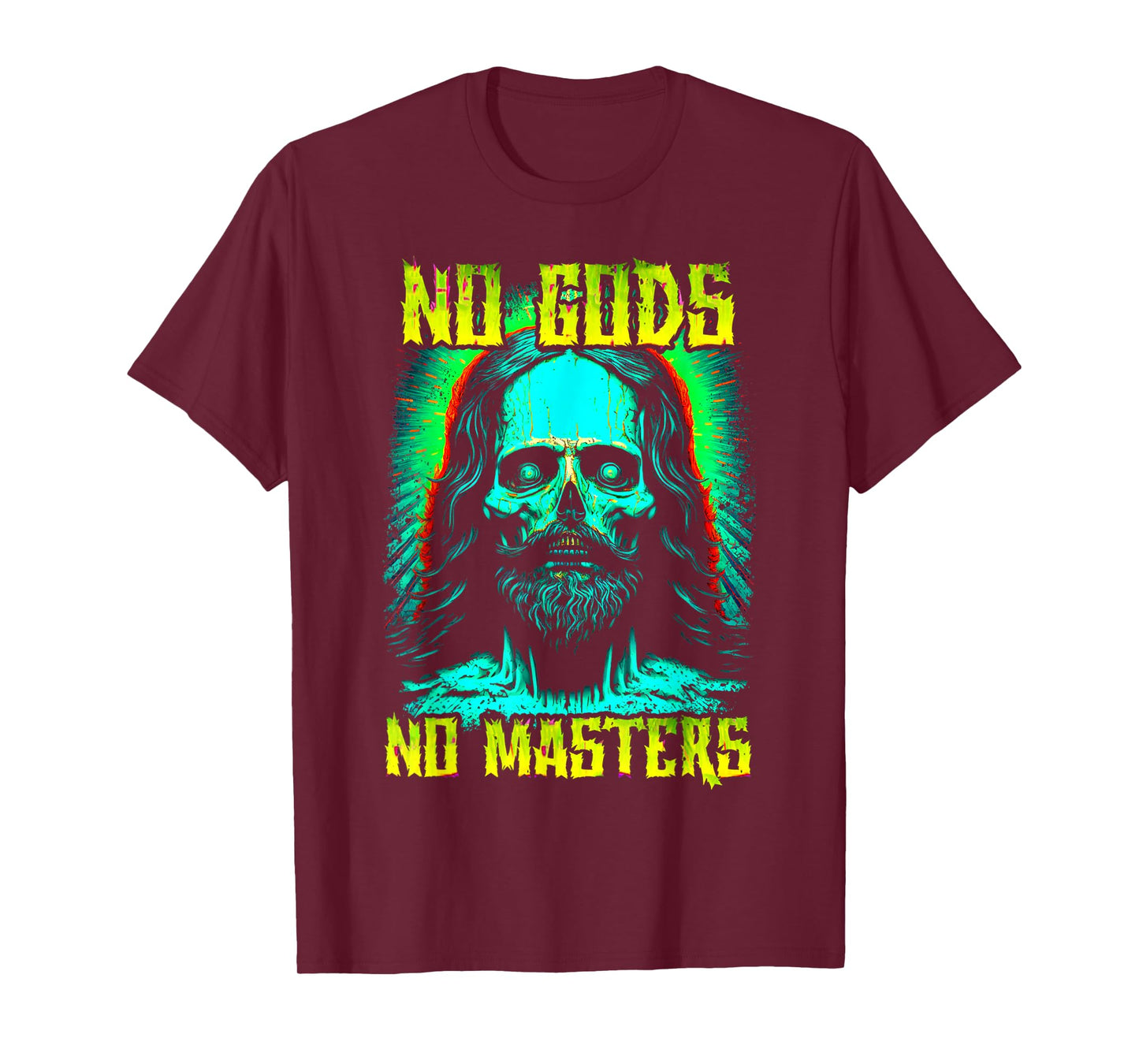 No Gods, No Masters Zombie Jesus Punk Goth Grunge Atheist T-Shirt