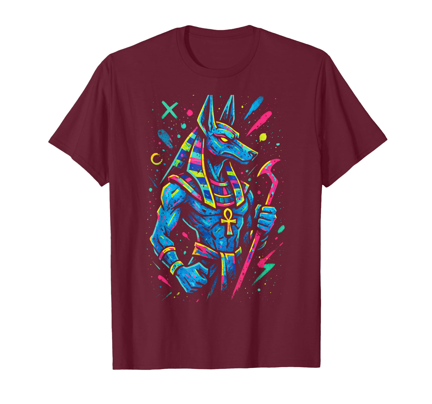 Anubis - Egyptian Death God with Hieroglyphs T-Shirt