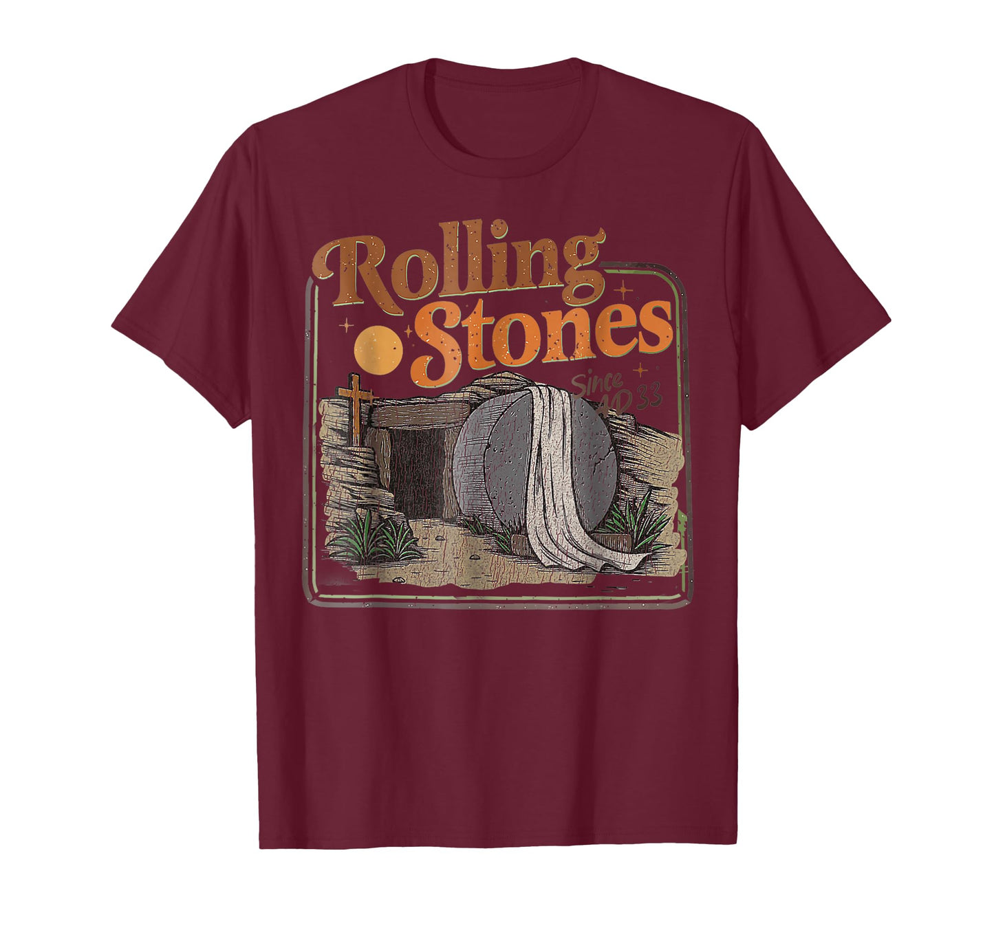 The Stone Was Rolled Away He Is Alive Retro Christian Easter T-Shirt