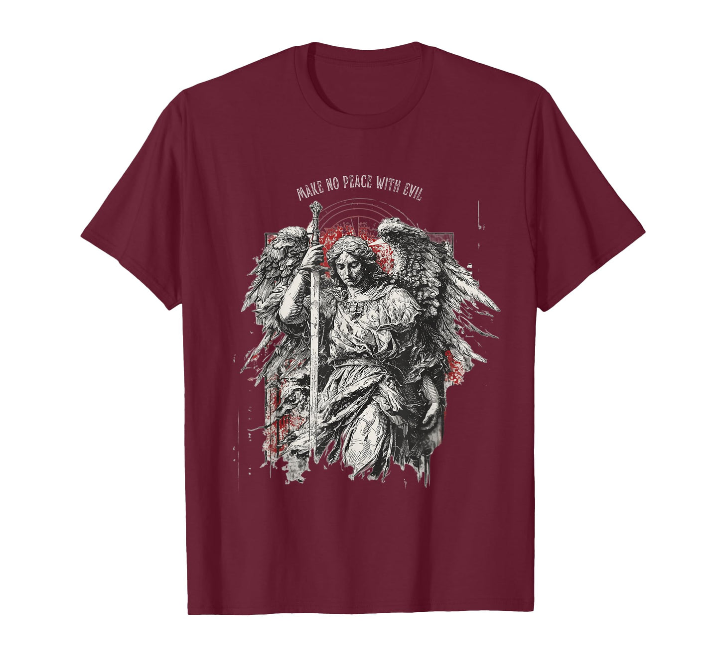 Archangel Michael Make no Peace with Evil | Gothic Christian T-Shirt