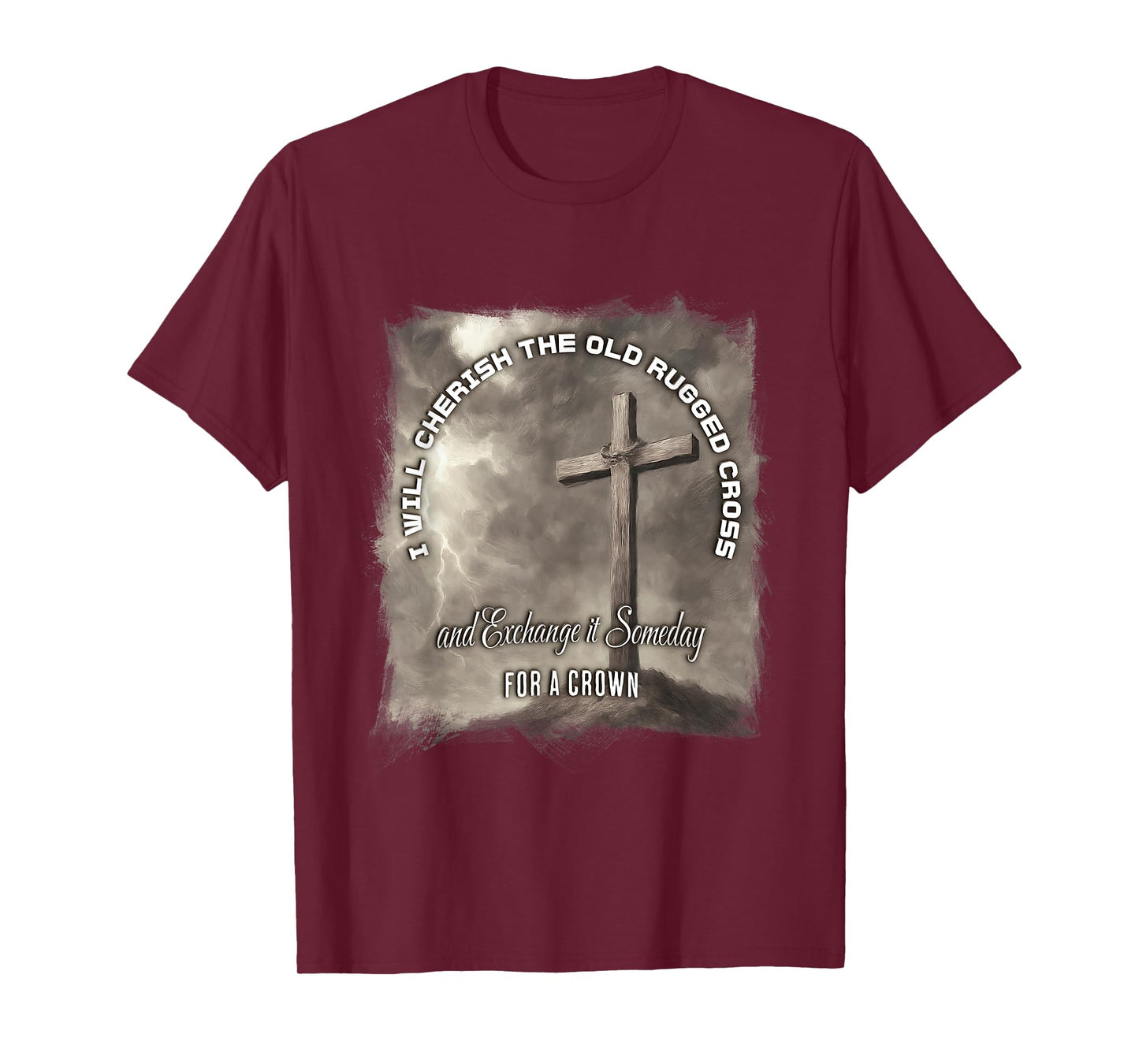 Christian Graphics, The Old Rugged Cross On A Hill T-Shirt