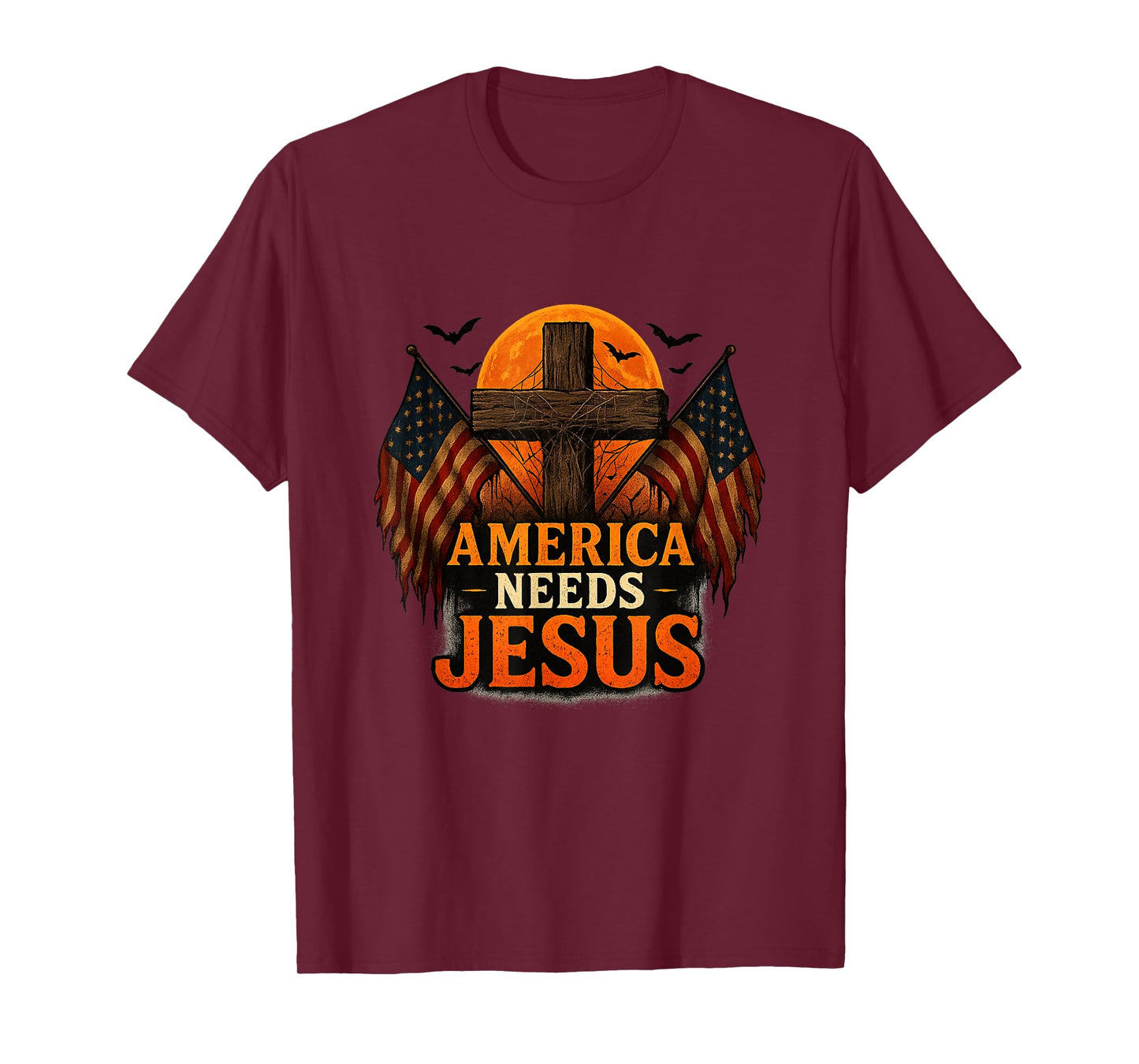 America Needs Jesus Patriotic Christians Funny Halloween T-Shirt