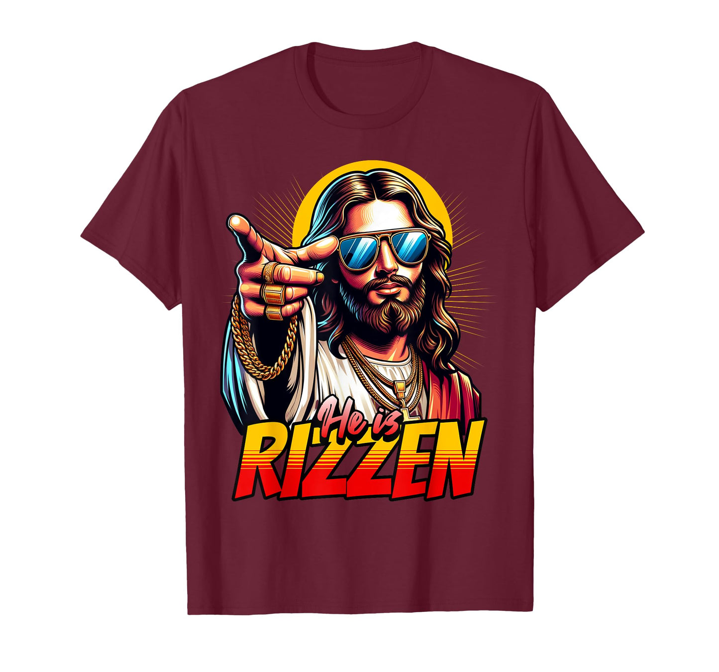 He is Rizzin' Jesus Cool Easter Meme T-Shirt