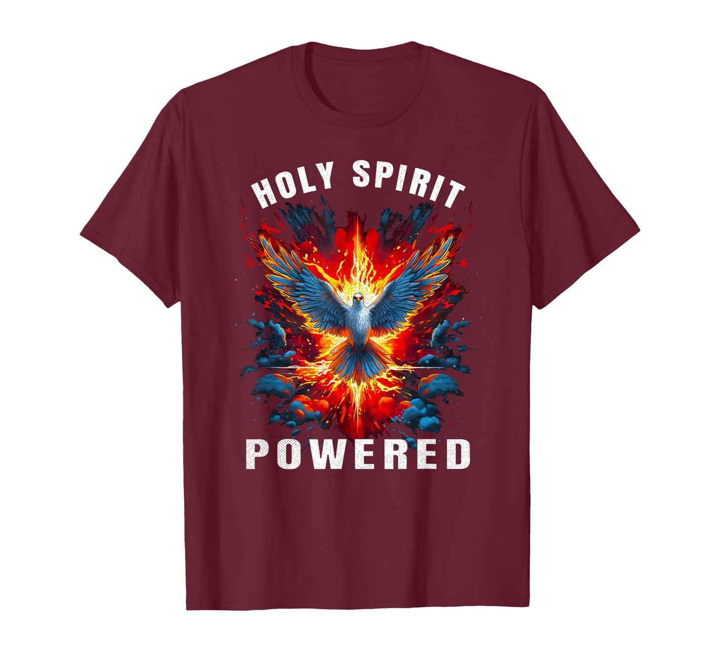Holy Spirit Powered Dove With Fire Christian Men And Women T-Shirt
