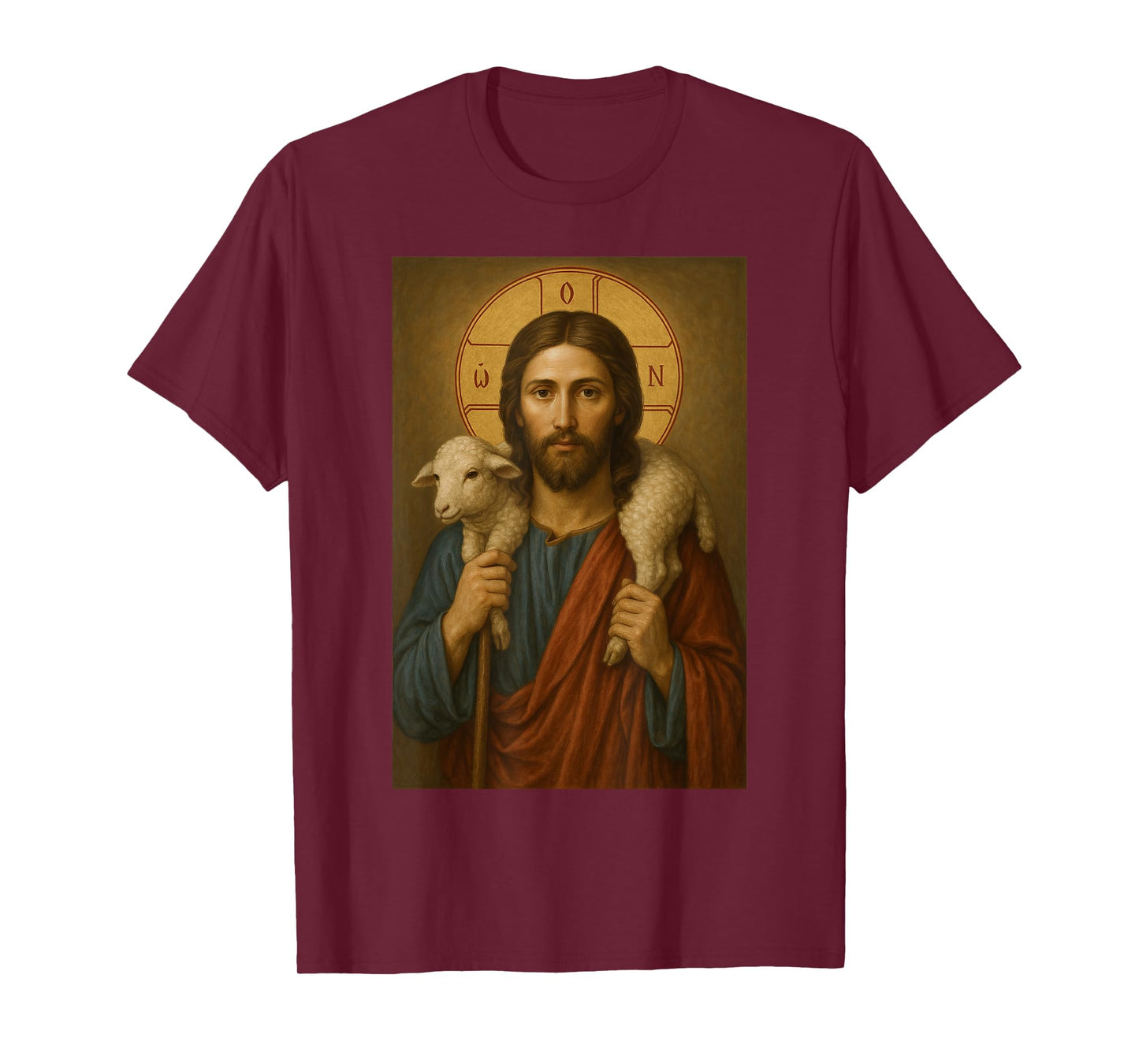 Orthodox Christ The Good Shepherd Icon - Lamb of God T-Shirt