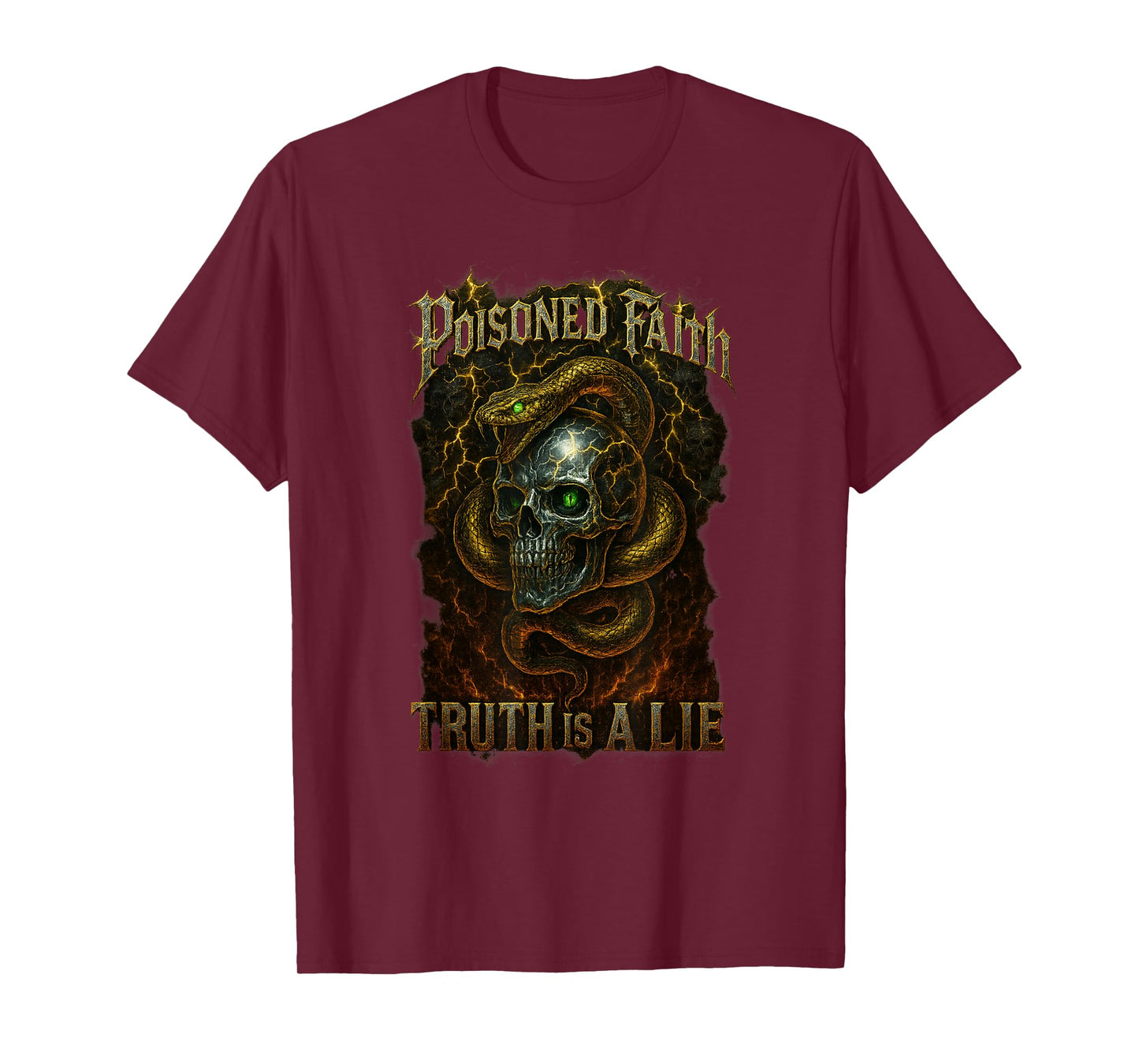 Snake & Skull/Poisoned Faith - Truth is a Lie T-Shirt