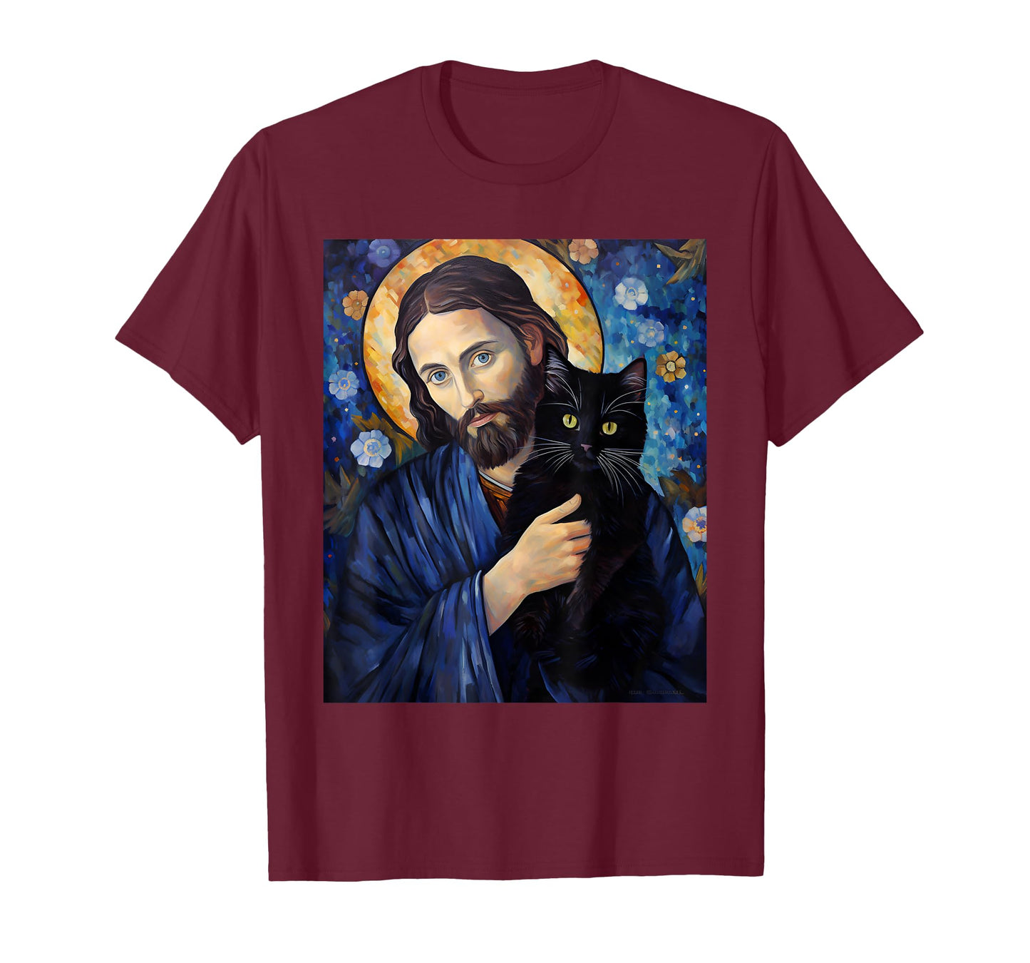 Black Cat Jesus Shirts For Men Womens Funny Christian T-Shirt