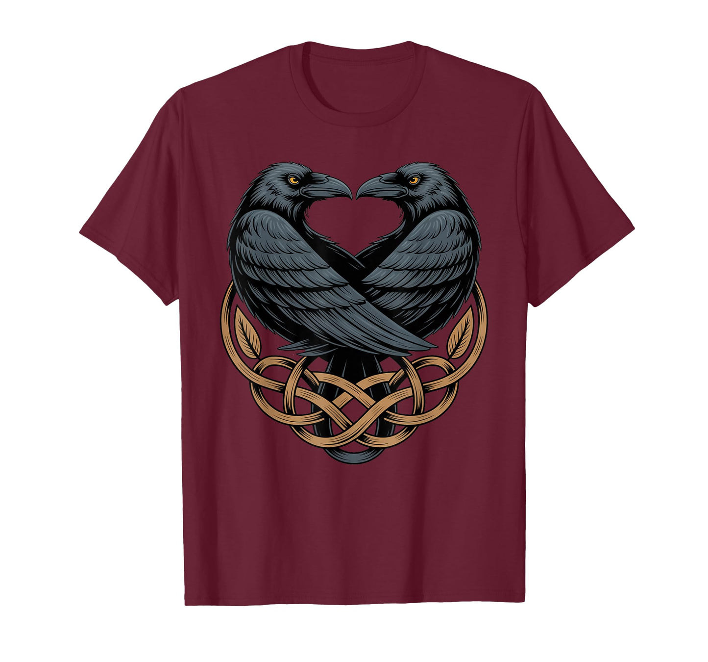 Classic Knotwork Odins Raven Valhalla Norse Viking Mythology T-Shirt