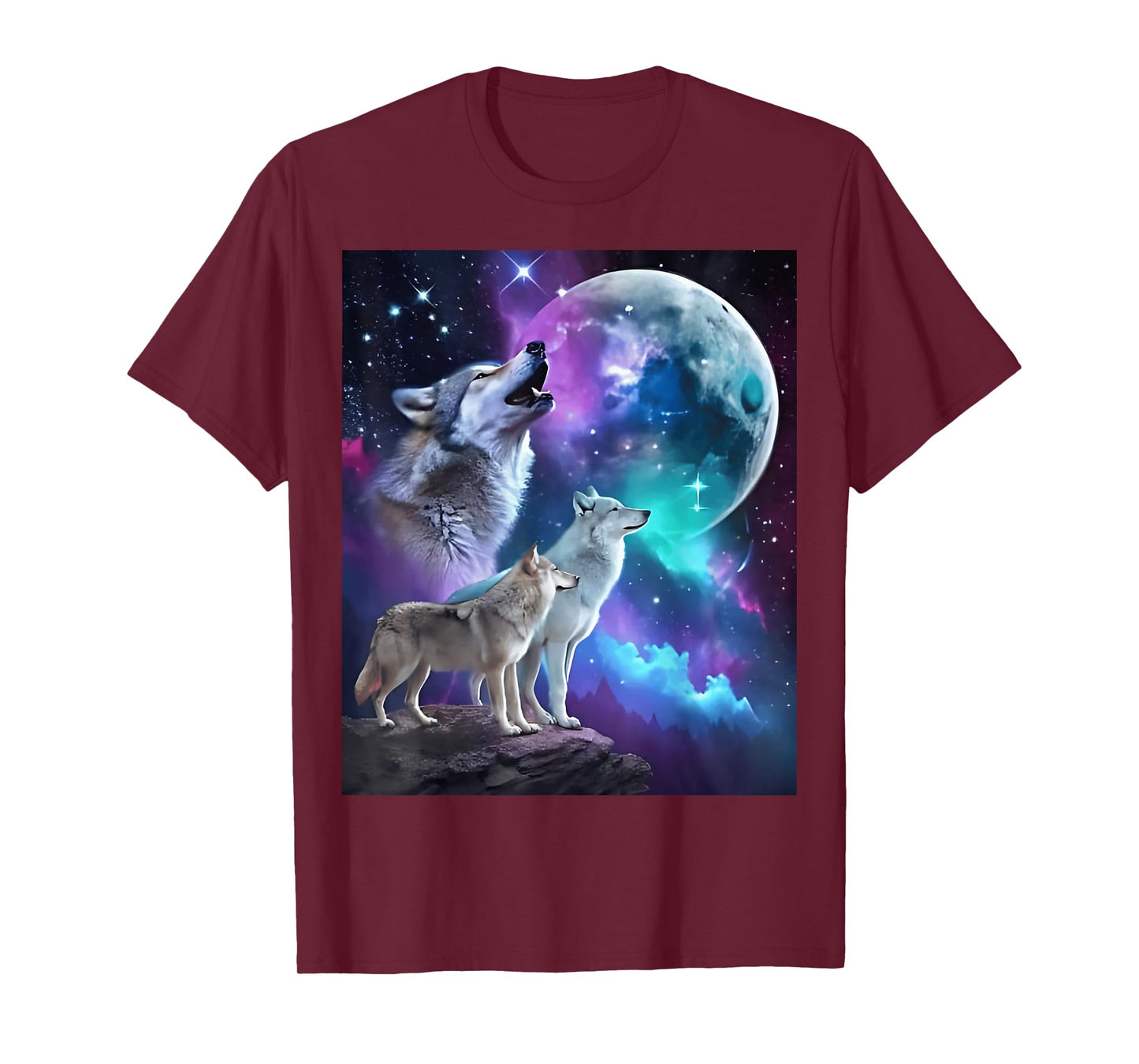 3 Wolf Moon Howling Wolf Head Funny Wolves For Men Women Fun T-Shirt