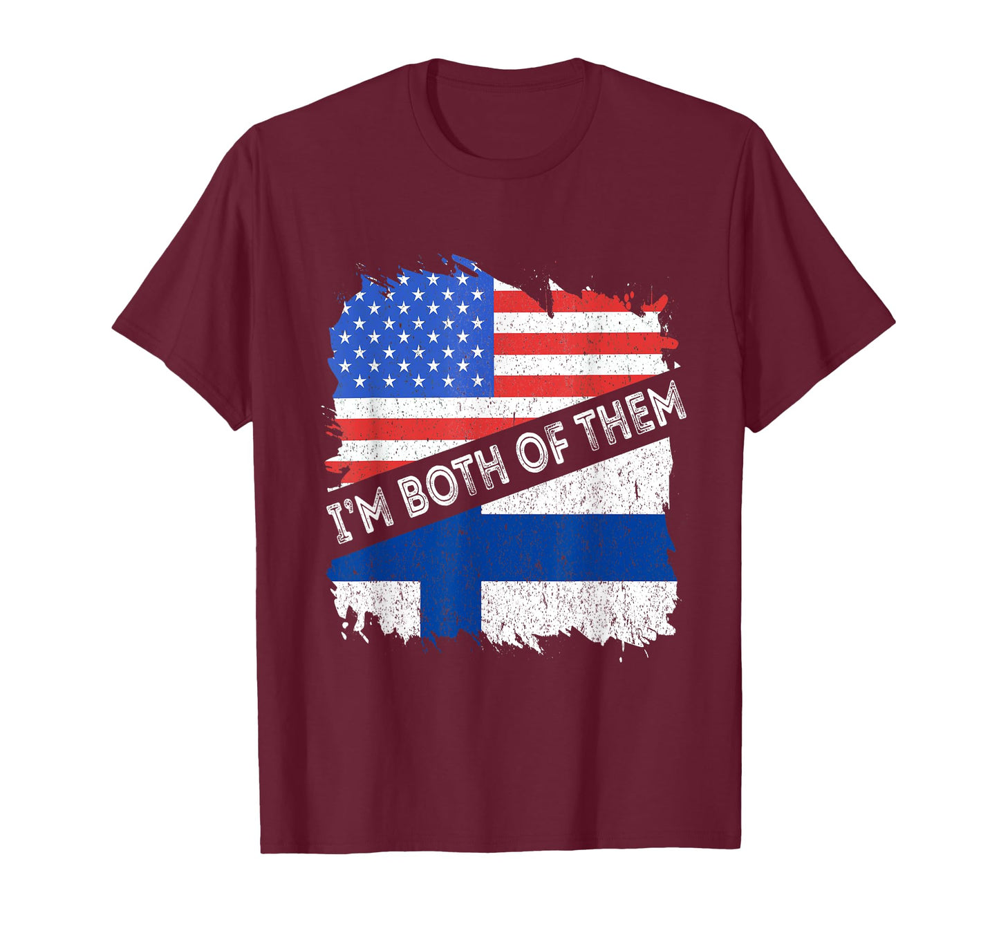 Finland Flag America I'm Both Of Them USA Finnish Roots T-Shirt