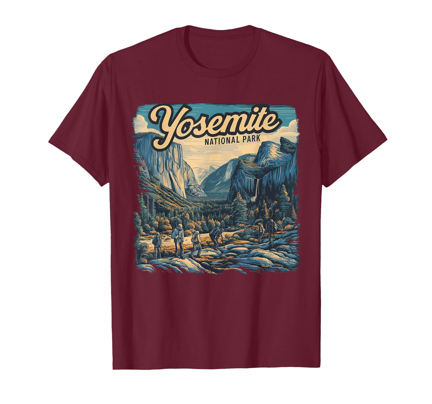 Retro Yosemite National Park, USA Vintage Half-Dome Travel T-Shirt