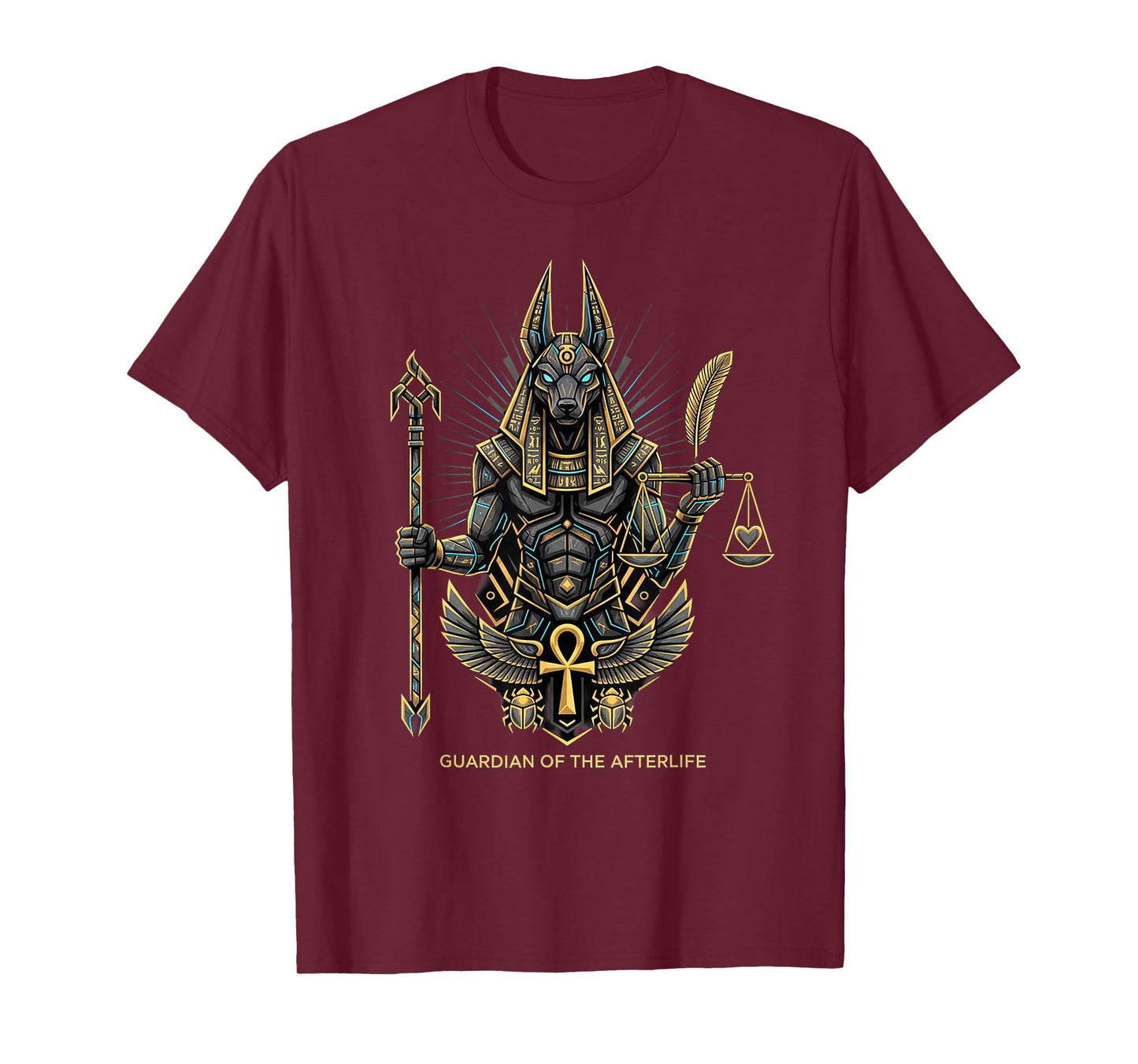 Anubis God King Pharaoh of Egypt Graphic Design Illustration T-Shirt