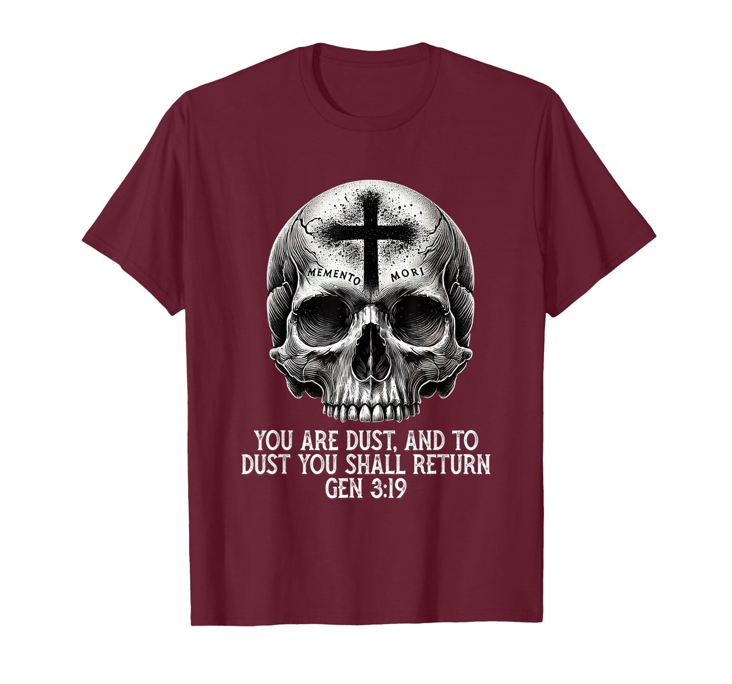 Memento Mori Catholic Crucifix Traditional Latin Mass Skull T-Shirt