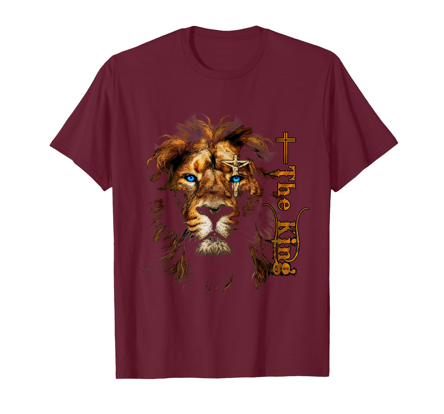 Jesus Christ Lion Art With Cross One Eye The King Savior T-Shirt