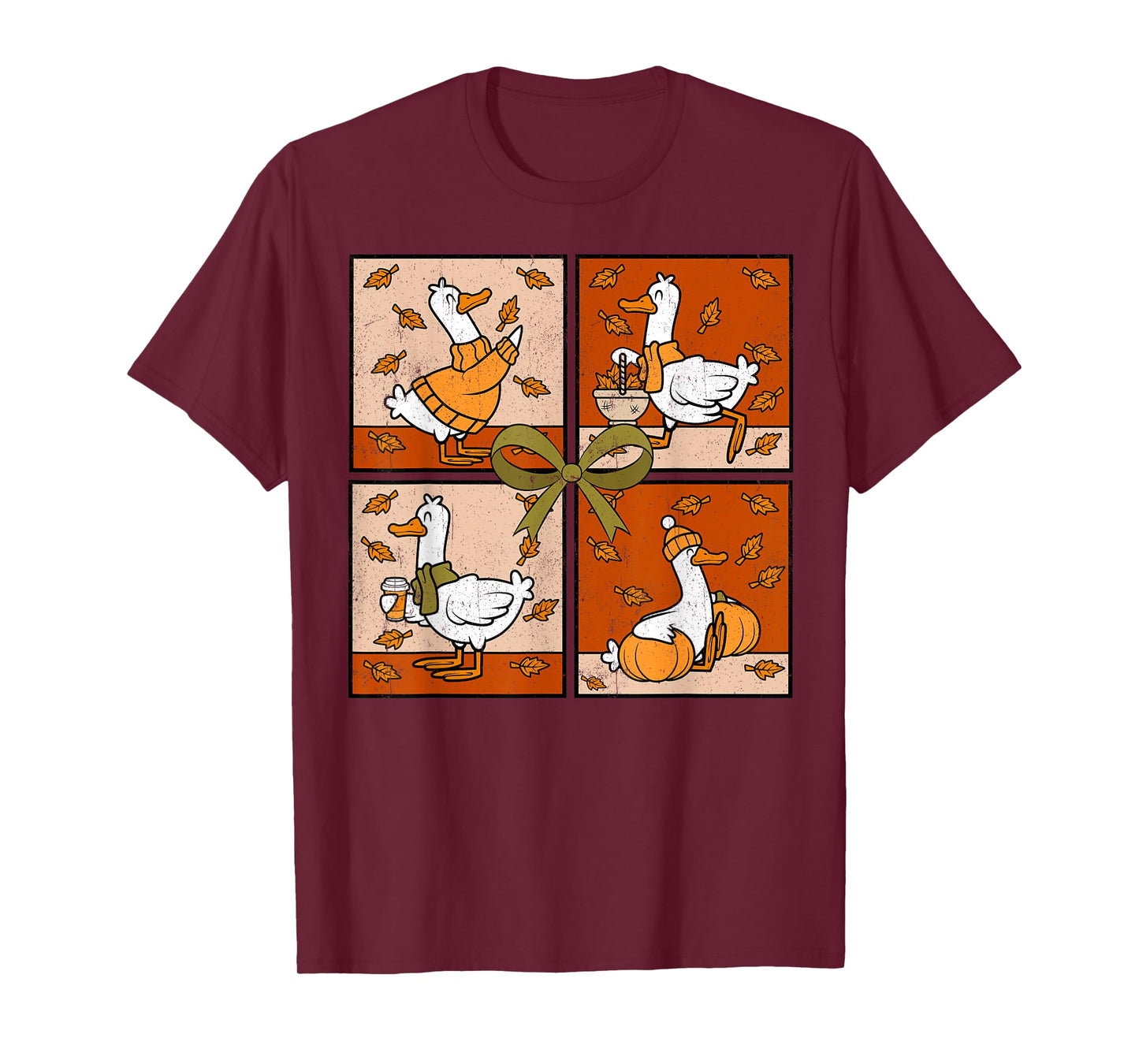 Silly Cozy Goose Fall Pumpkin Spice Autumn Thanksgiving T-Shirt