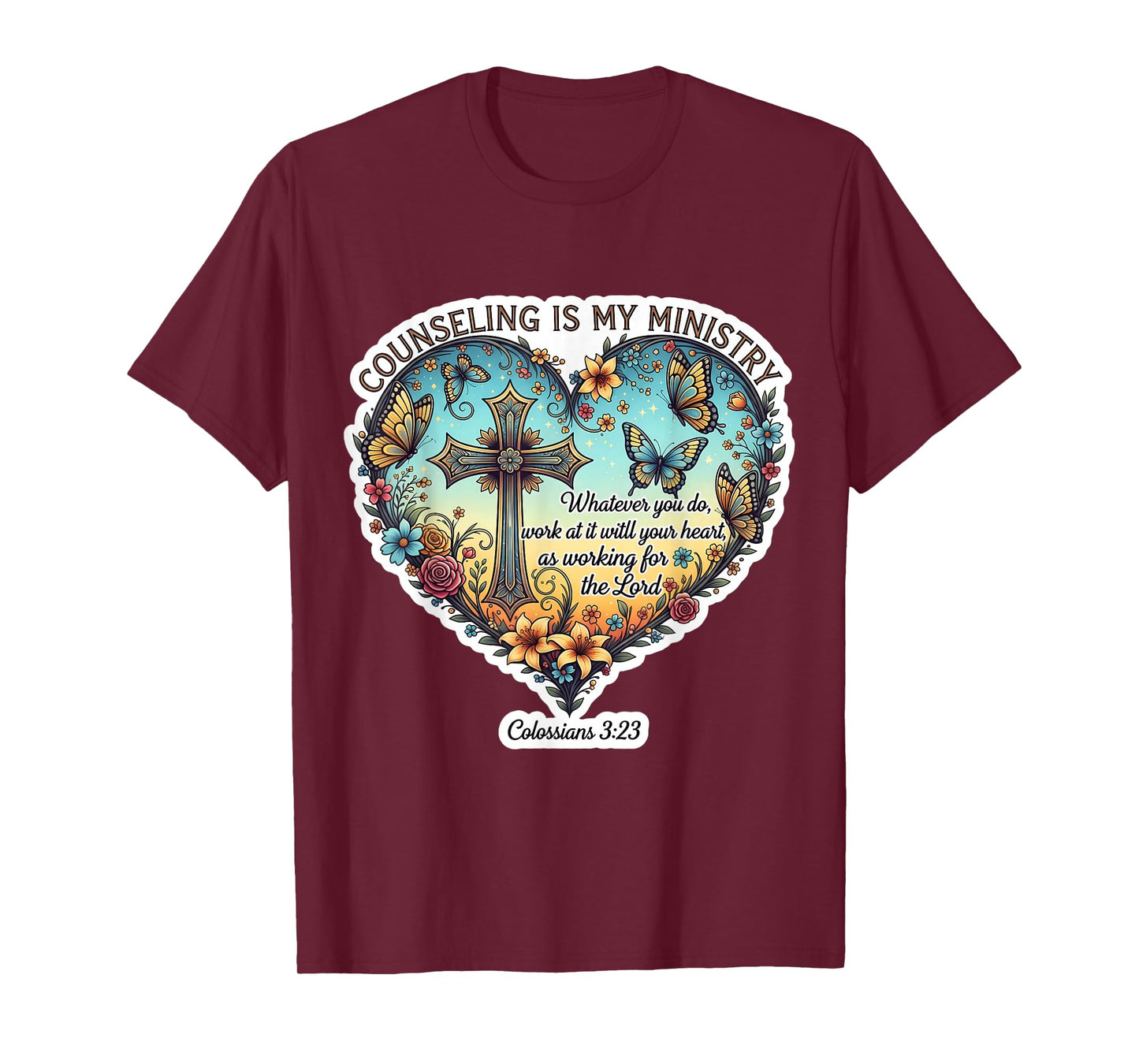 Christian Counselor Counseling is My Ministry Bible Floral T-Shirt