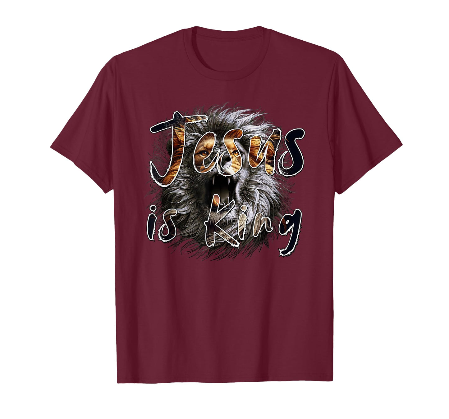 Jesus is King, The Lion of Judah Striking Christian Graphic T-Shirt