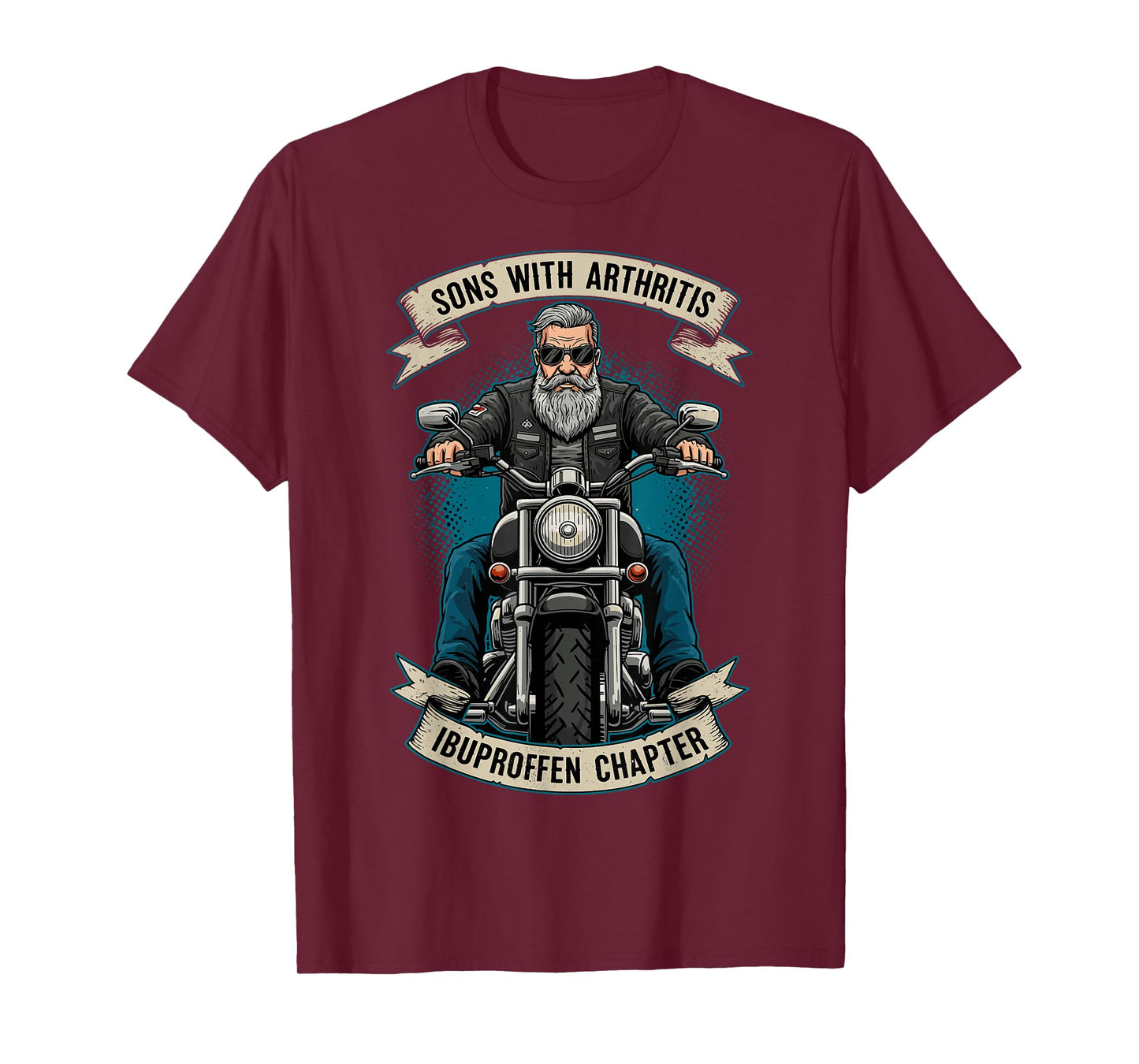 Sons With Arthritis Ibuprofen Chapter Funny Biker Grandpa T-Shirt