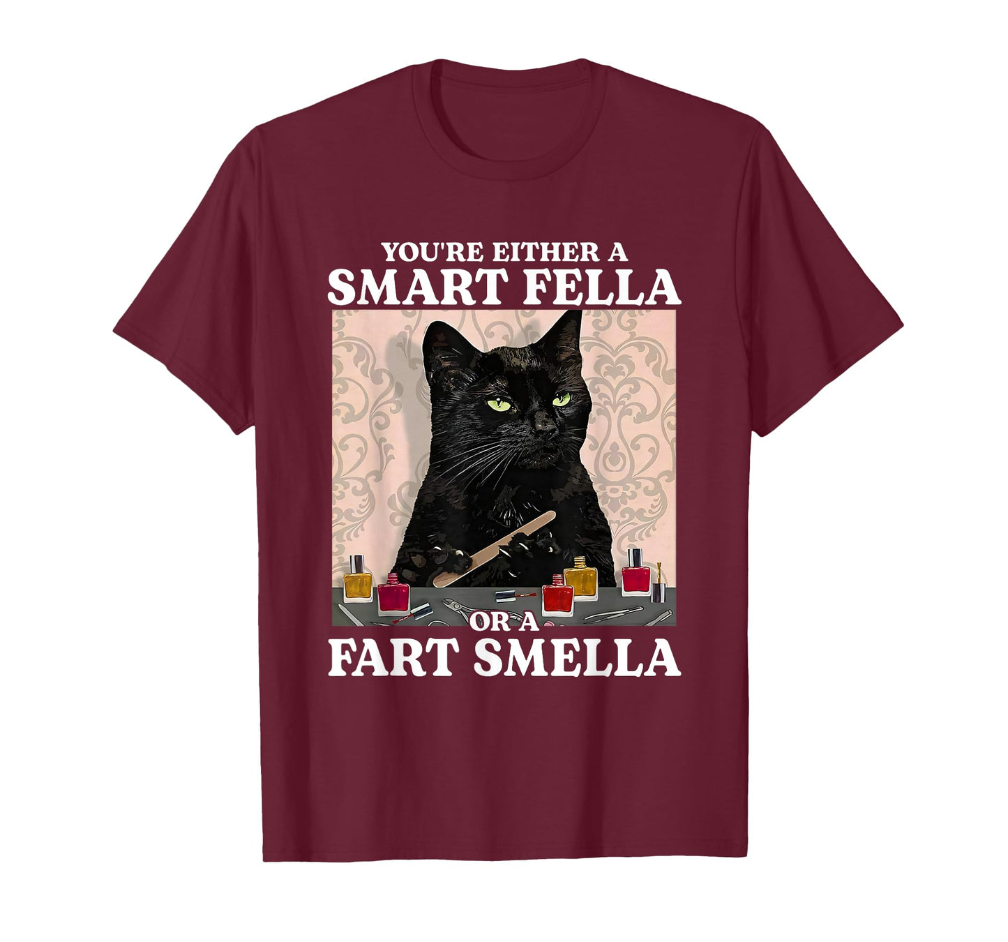 Funny You're Either A Smart Fella Or A Fart Smella Cat Meme T-Shirt