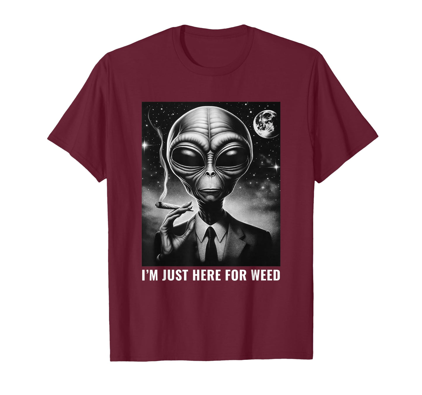 Weed Stoner Funny Alien 420 Joint Marijuana Cannabis T-Shirt