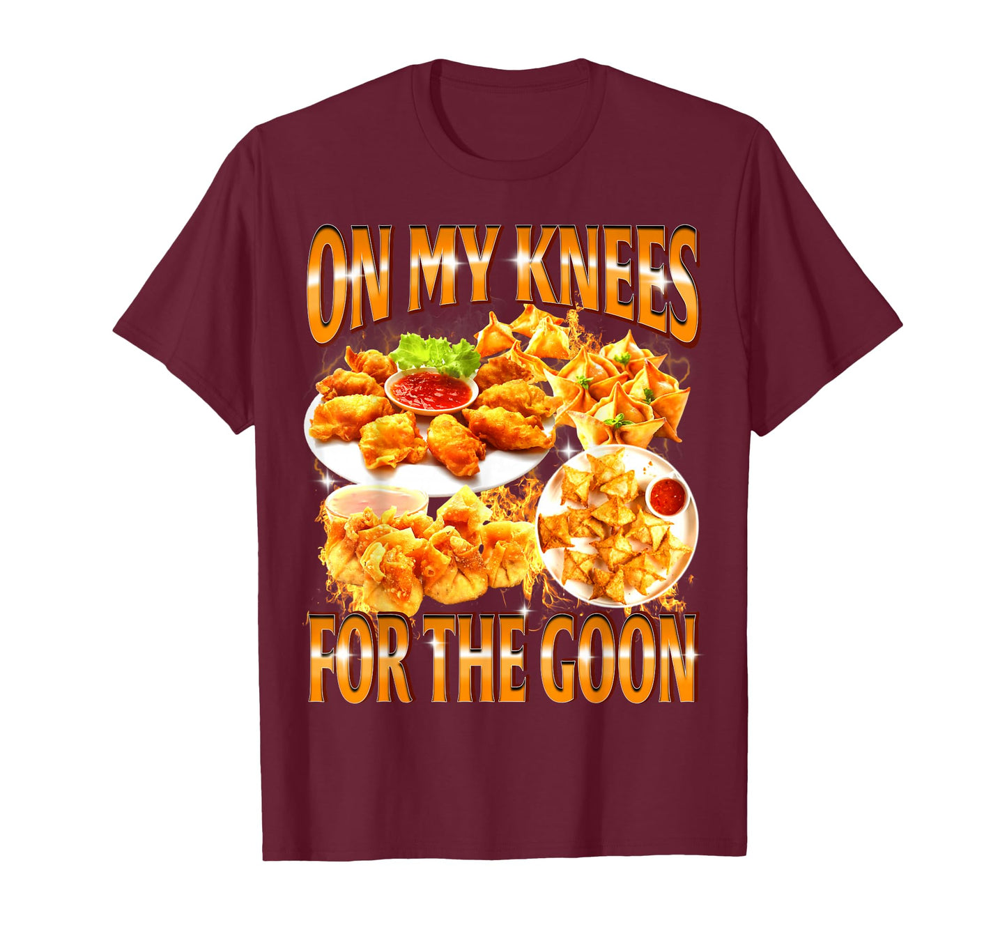 On My Knees for The Goon Bootleg Food Crab Rangoon Meme T-Shirt