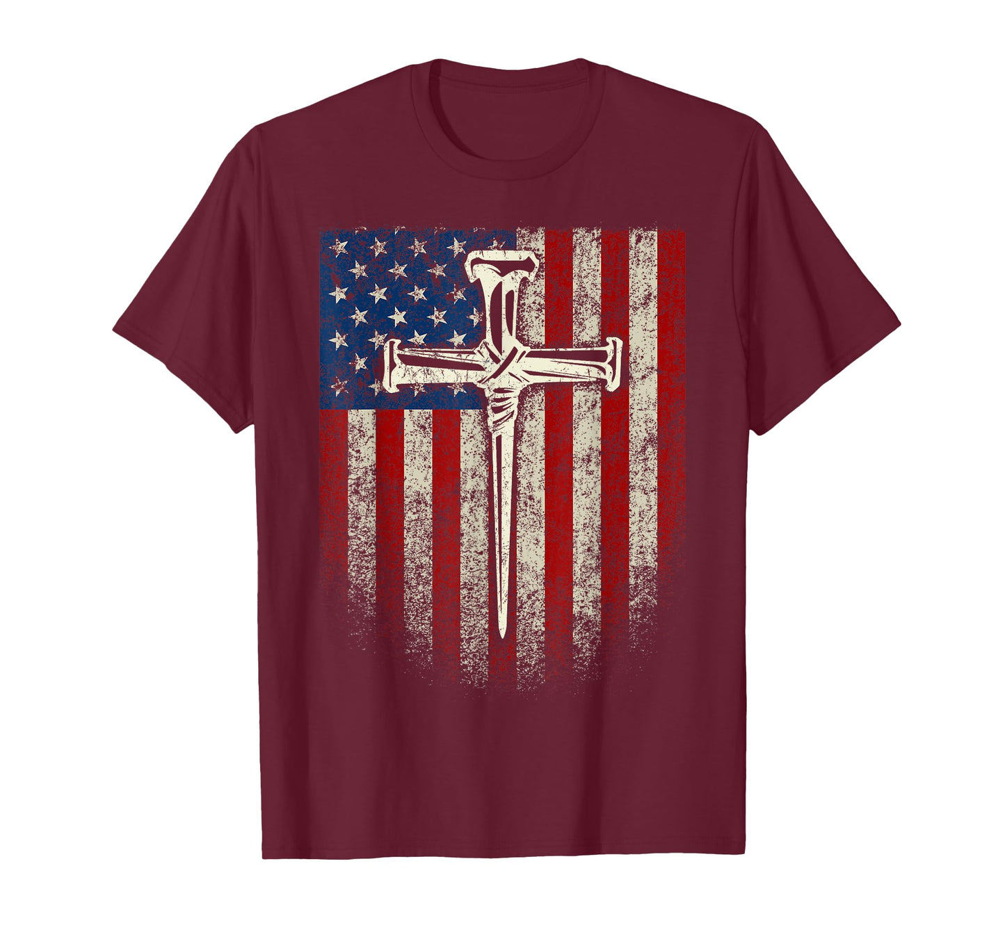 American US Flag Cross Christian Patriotic T-Shirt